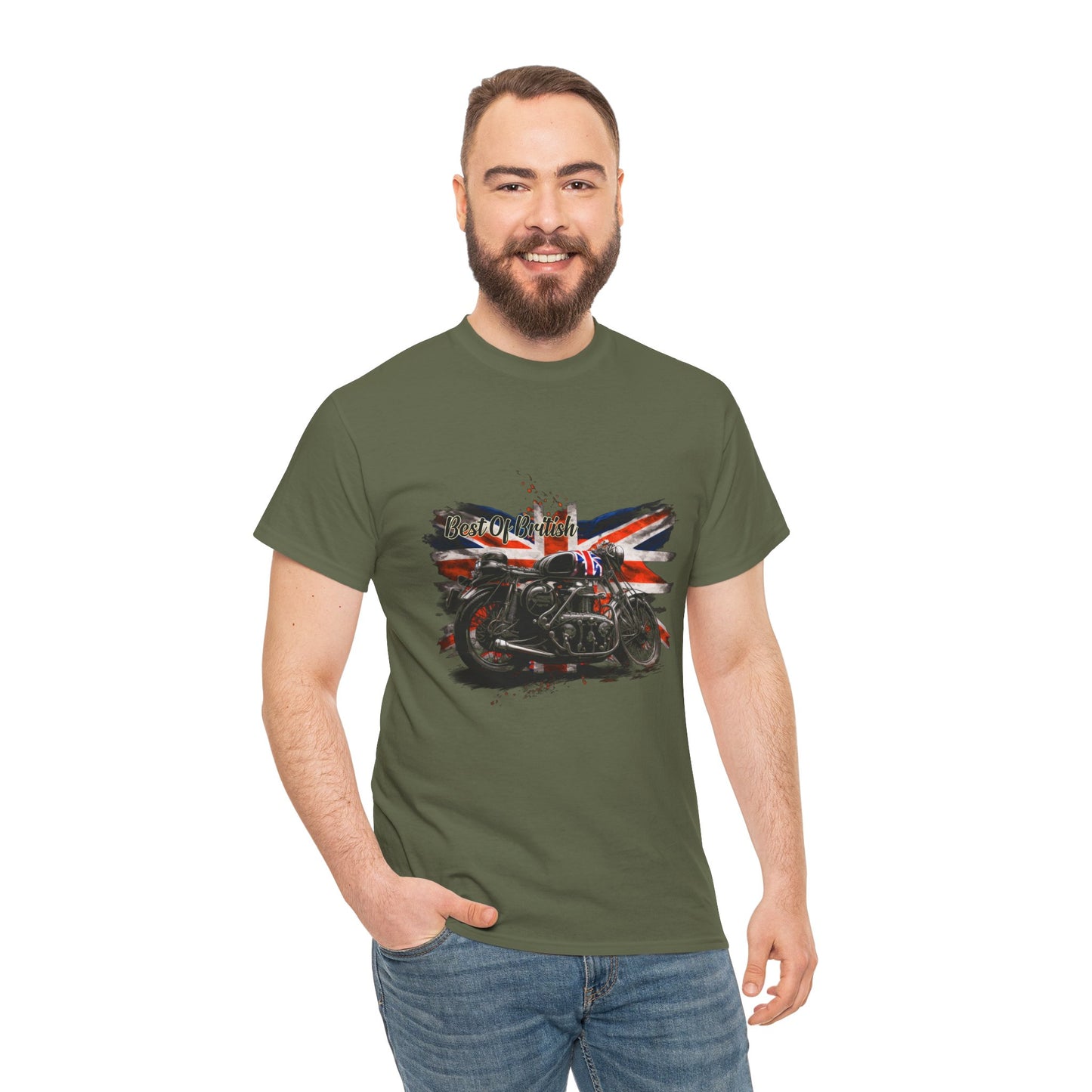 Classic Fit Best of British Biker Shirt - Double-Needle Hems