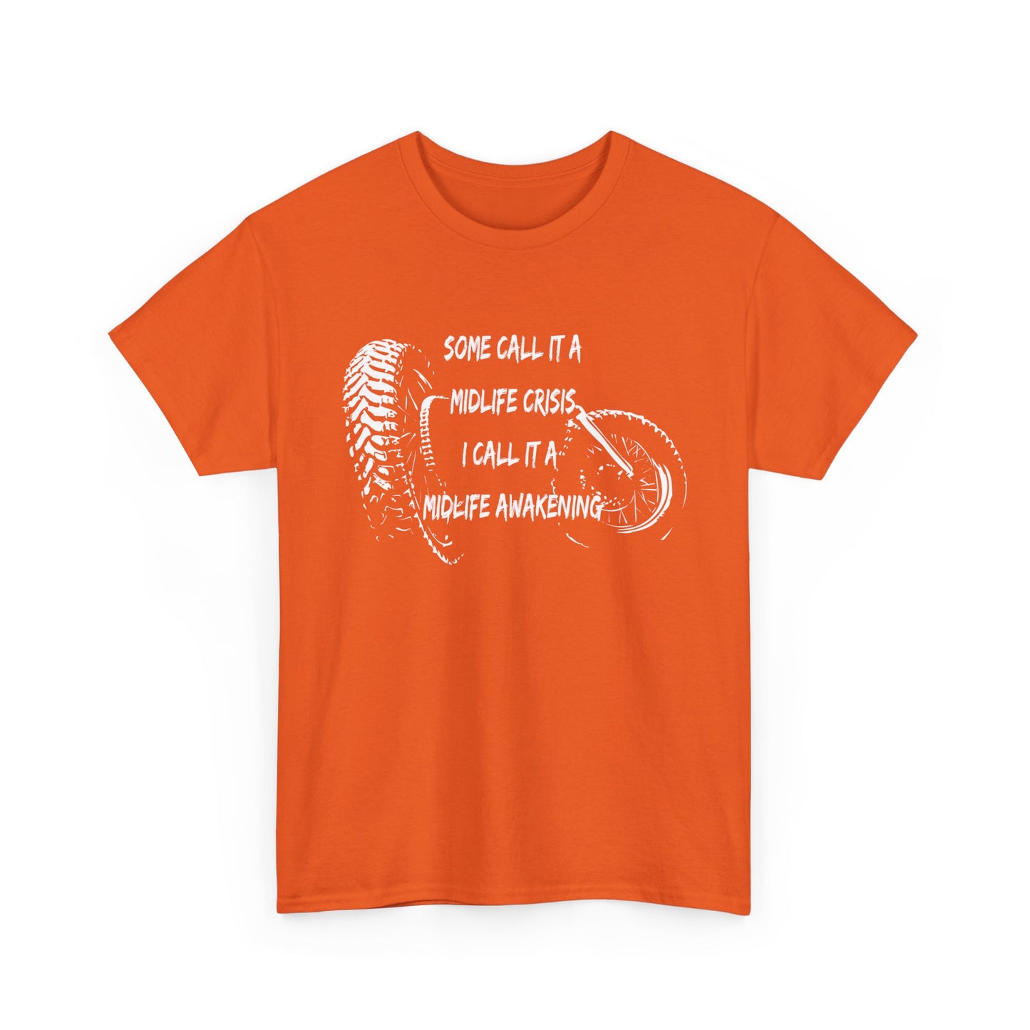 Midlife Crisis Motorcycle Slogan Tee - Gildan® 5000 Heavy Cotton™, For Edgy, Fearless Riders