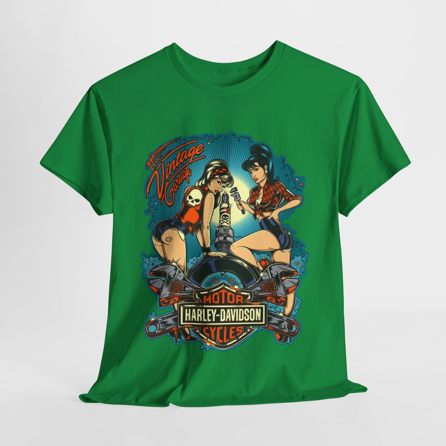 Harley Davidson T-Shirt | Gildan® 5000 Heavy Cotton™, Classic Fit, Timeless Biker Style