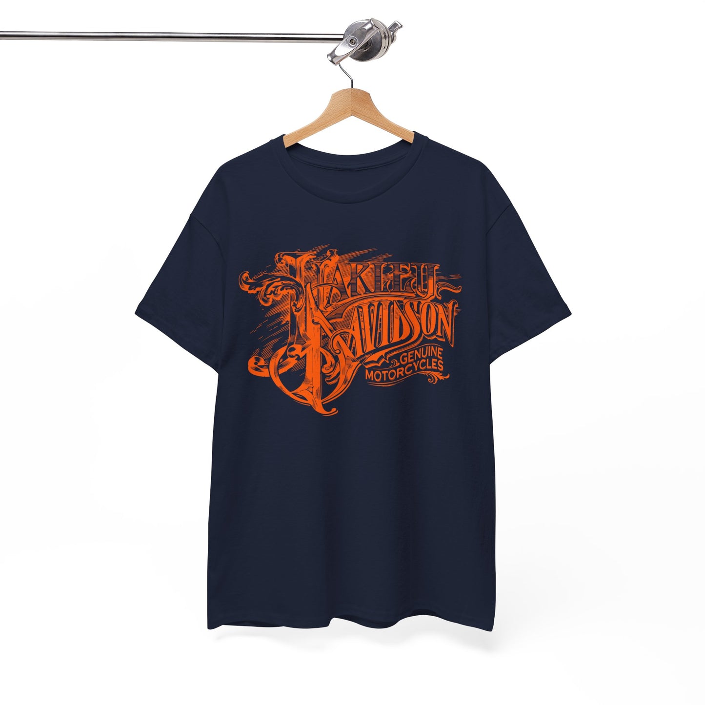 Harley Davidson Text Tee - Gildan® 5000 Heavy Cotton™, Sleek and Stylish Design, Edgy & Comfortable Streetwear