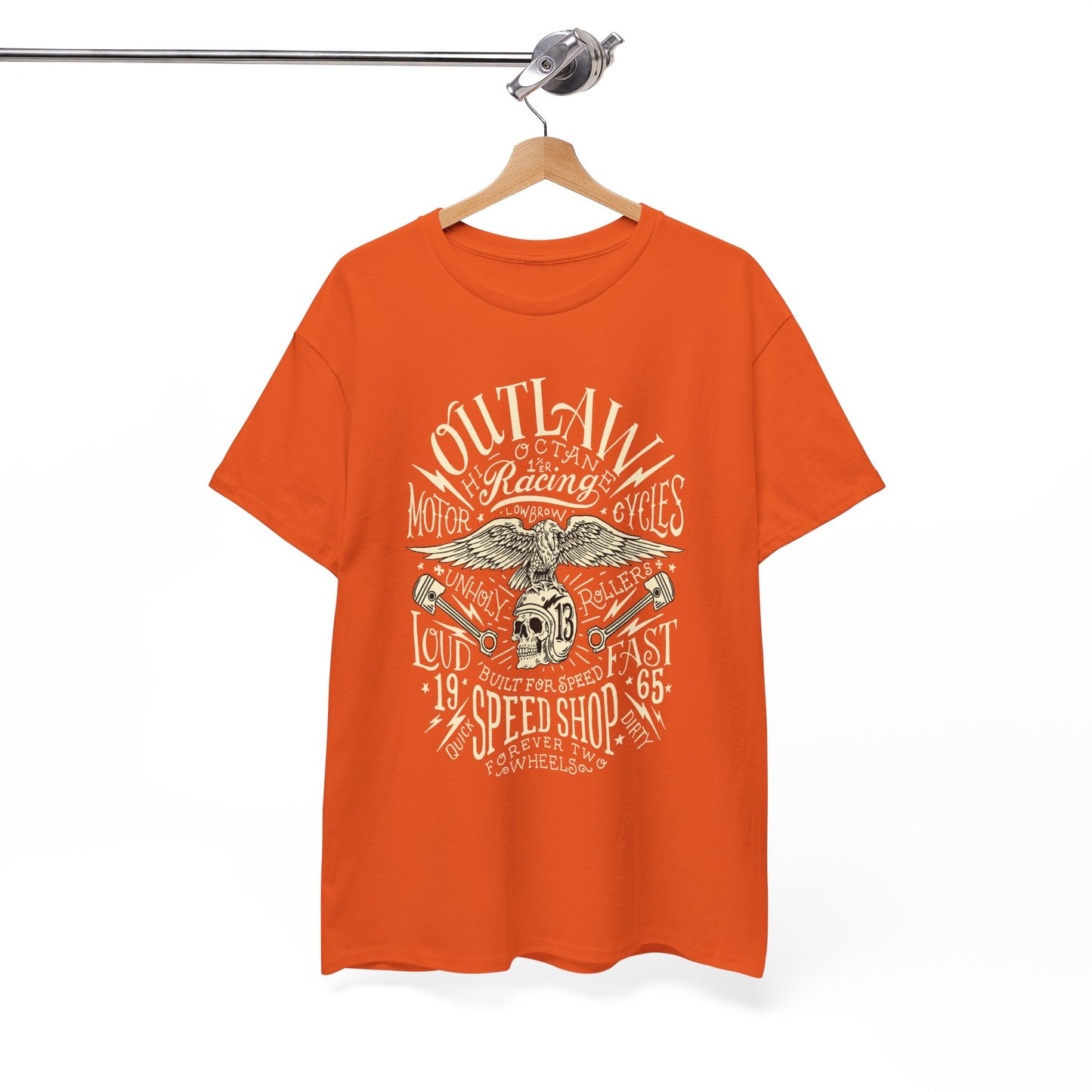Outlaw Speedshop Biker Tee | Gildan® 5000 Heavy Cotton™ - Bold Design, Durable & Comfortable for Riders
