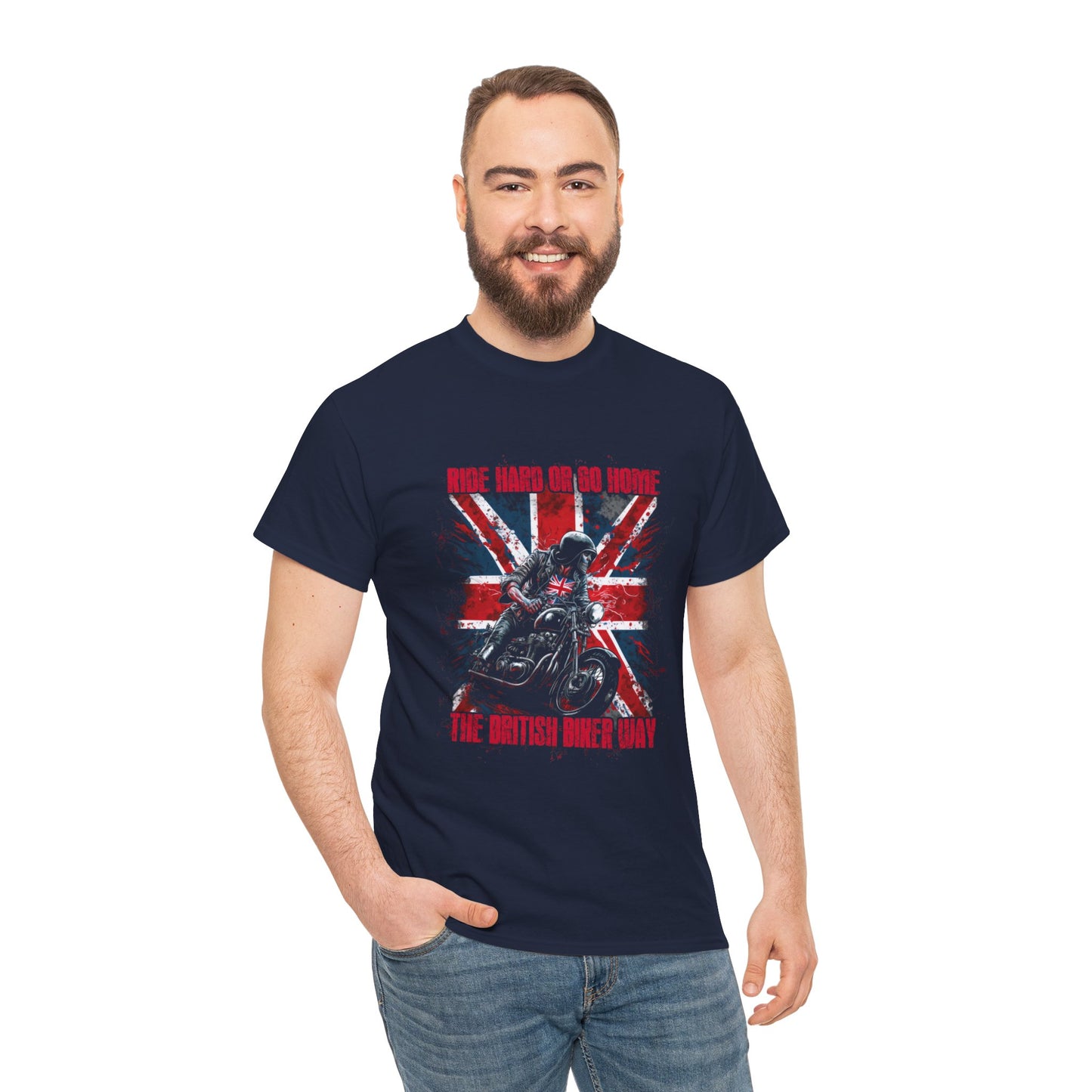 Ride hard or go home: The British Biker Way Classic Cotton T-Shirt