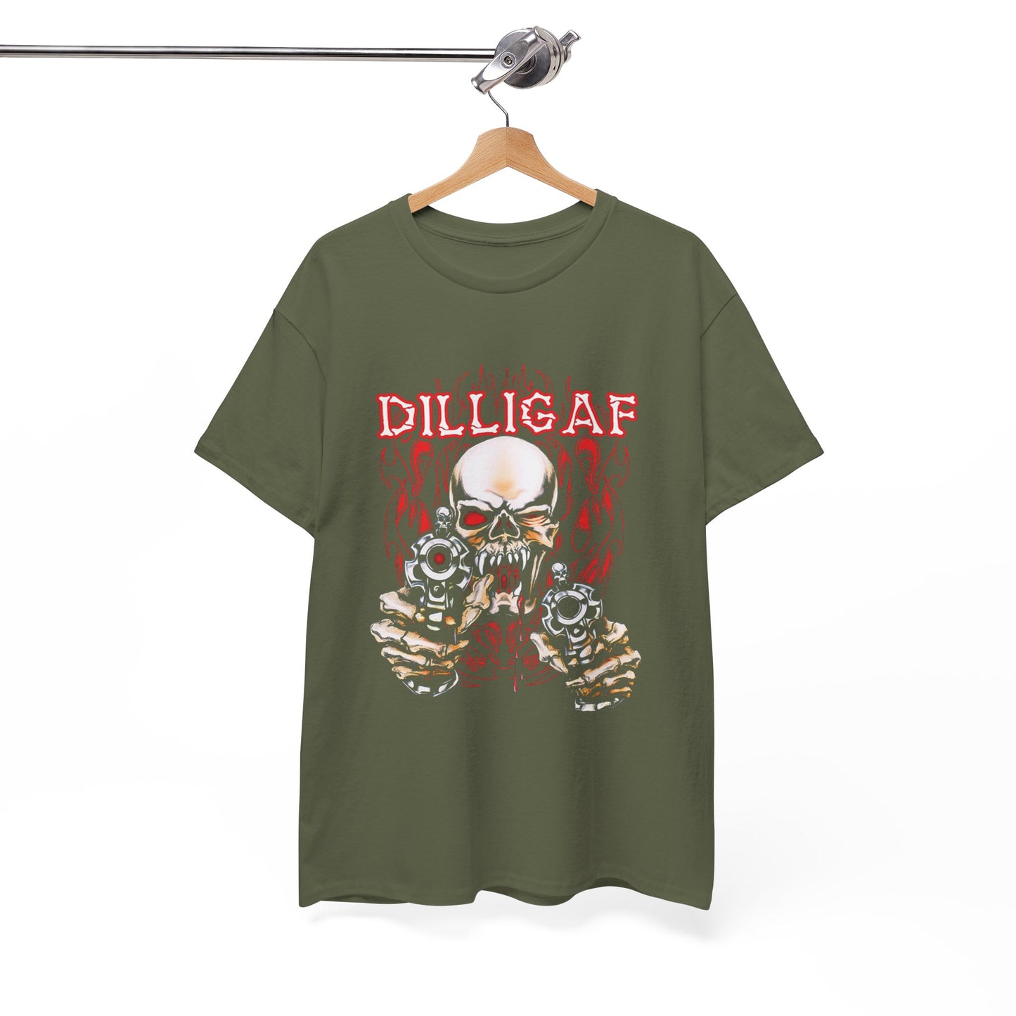 Edgy and Bold: DILLIGAF T-Shirt - Gildan® 5000 Heavy Cotton™, Built for Bikers