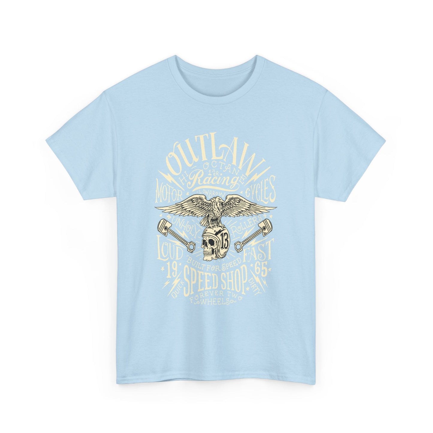 Outlaw Speedshop Biker Tee | Gildan® 5000 Heavy Cotton™ - Bold Design, Durable & Comfortable for Riders