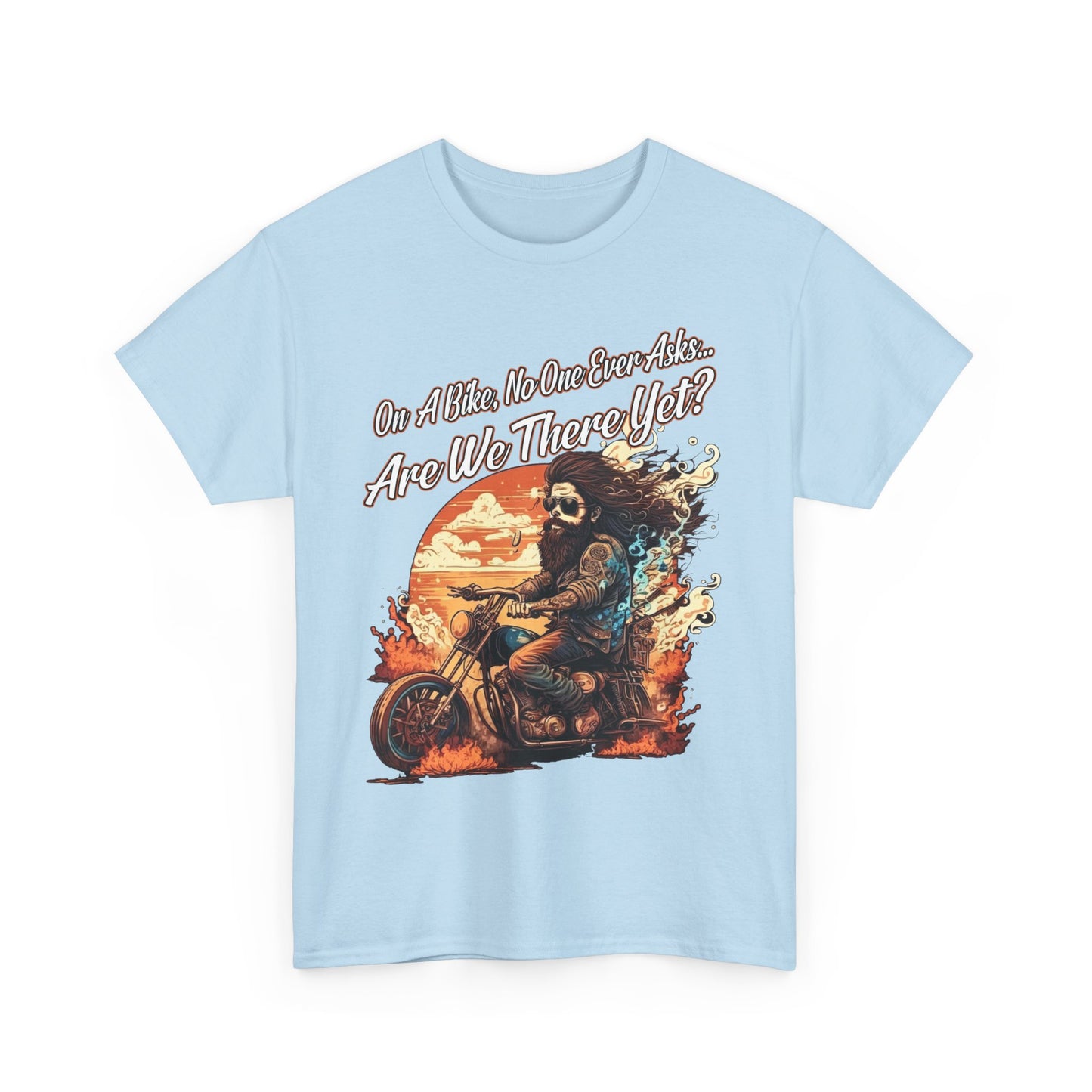 Heavy Cotton 'Are We There Yet?' Biker Tee - Classic Style for Road Warriors