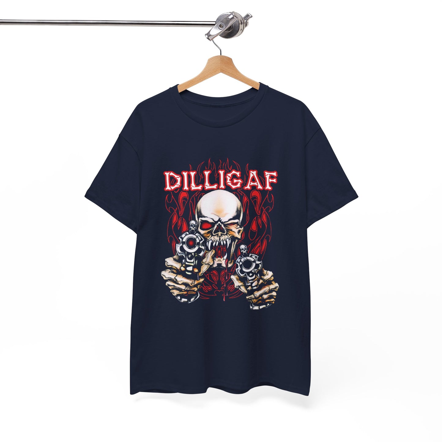 Edgy and Bold: DILLIGAF T-Shirt - Gildan® 5000 Heavy Cotton™, Built for Bikers