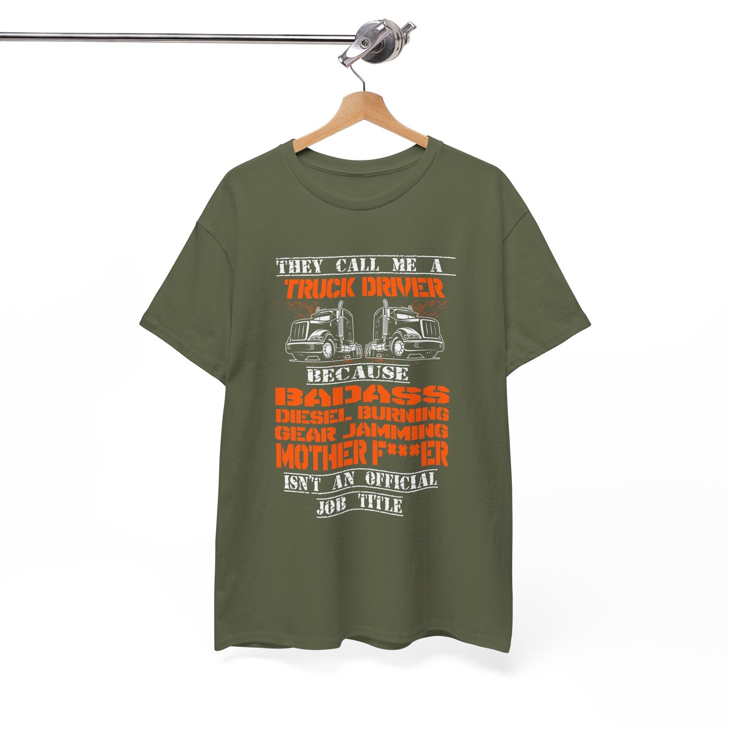 Bad Ass Trucker Tee - Gildan® 5000 Heavy Cotton™ Adult T-Shirt, Tough Design & Classic Fit