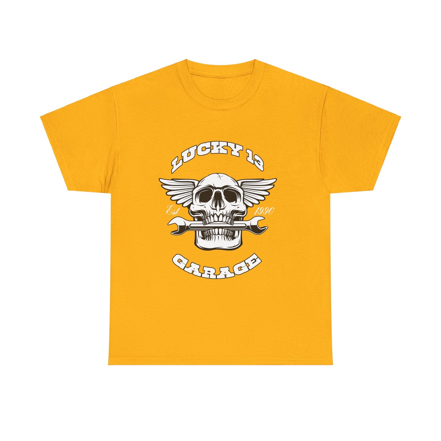 Lucky 13 Motorcycle Tee - Gildan® 5000 Heavy Cotton™, Iconic Design, Midweight Fabric for Everyday Wear