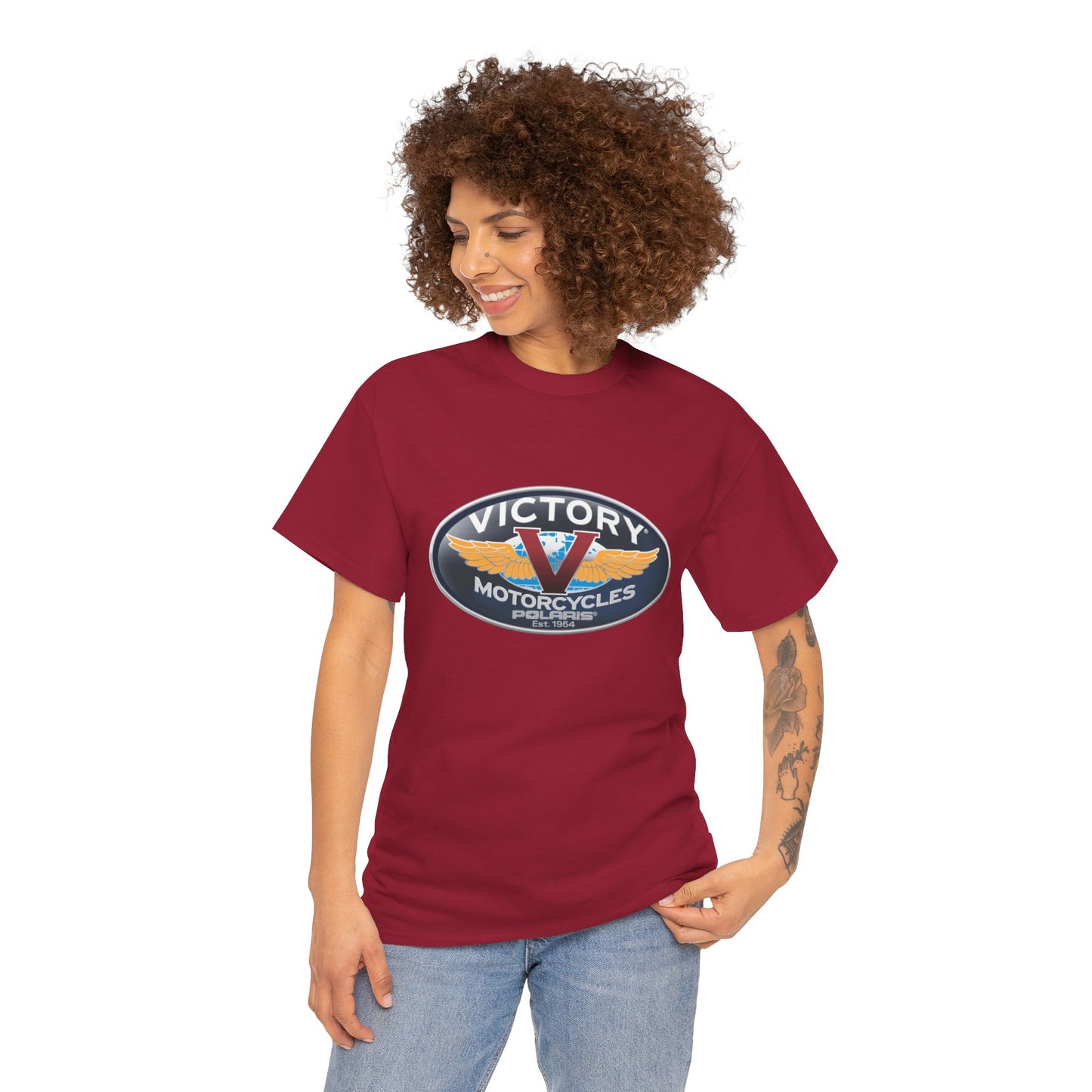 Victory Polaris Logo Tee - Gildan® 5000 Heavy Cotton™, Quality Fabric for the Modern Biker