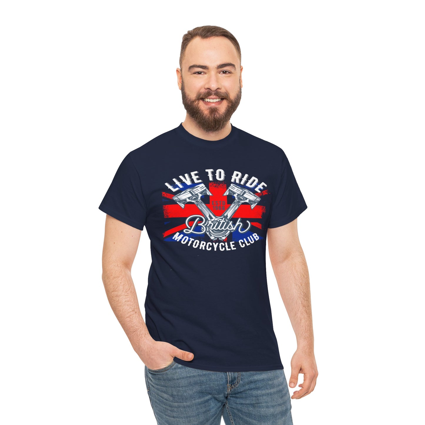 Live To Ride T-Shirt | Gildan® 5000 Heavy Cotton™ - Edgy Biker Style with Classic Fit