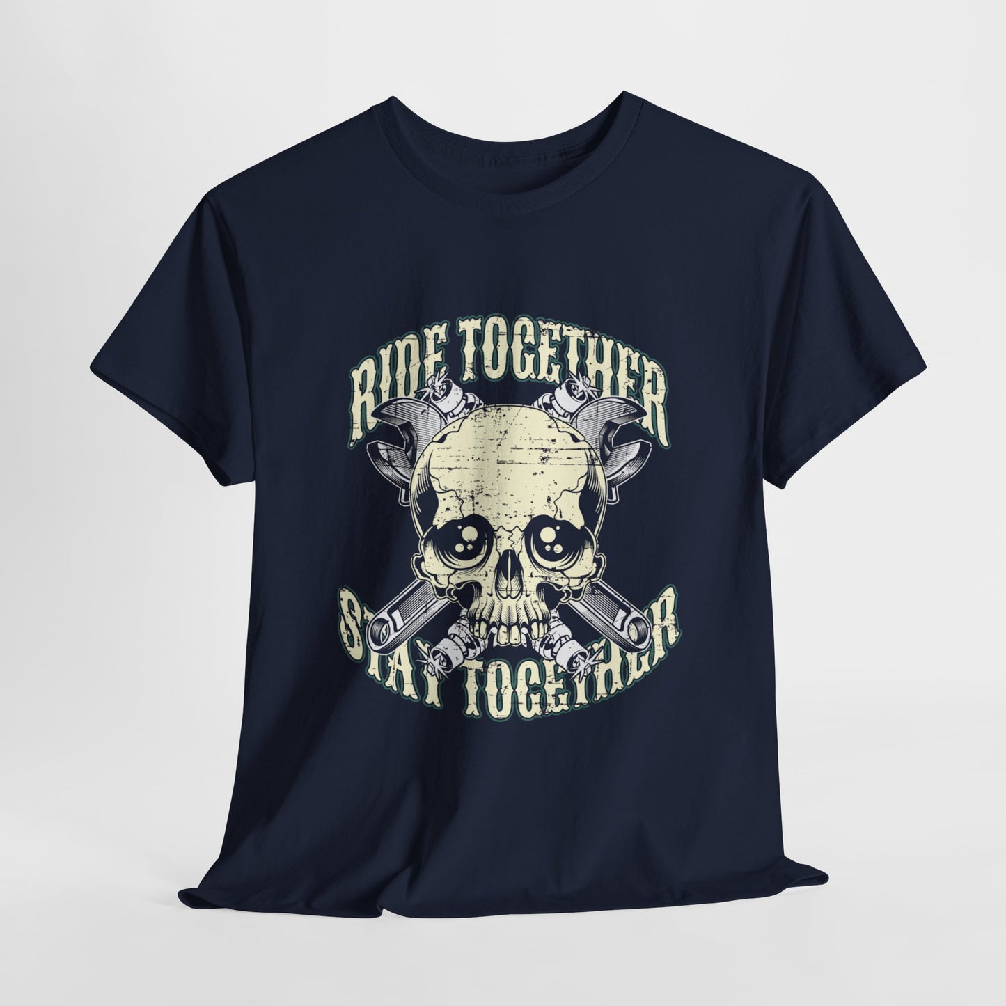 Ride Together, Stay Together T-Shirt | Gildan® 5000 Heavy Cotton™, Stylish and Classic Fit for True Bikers