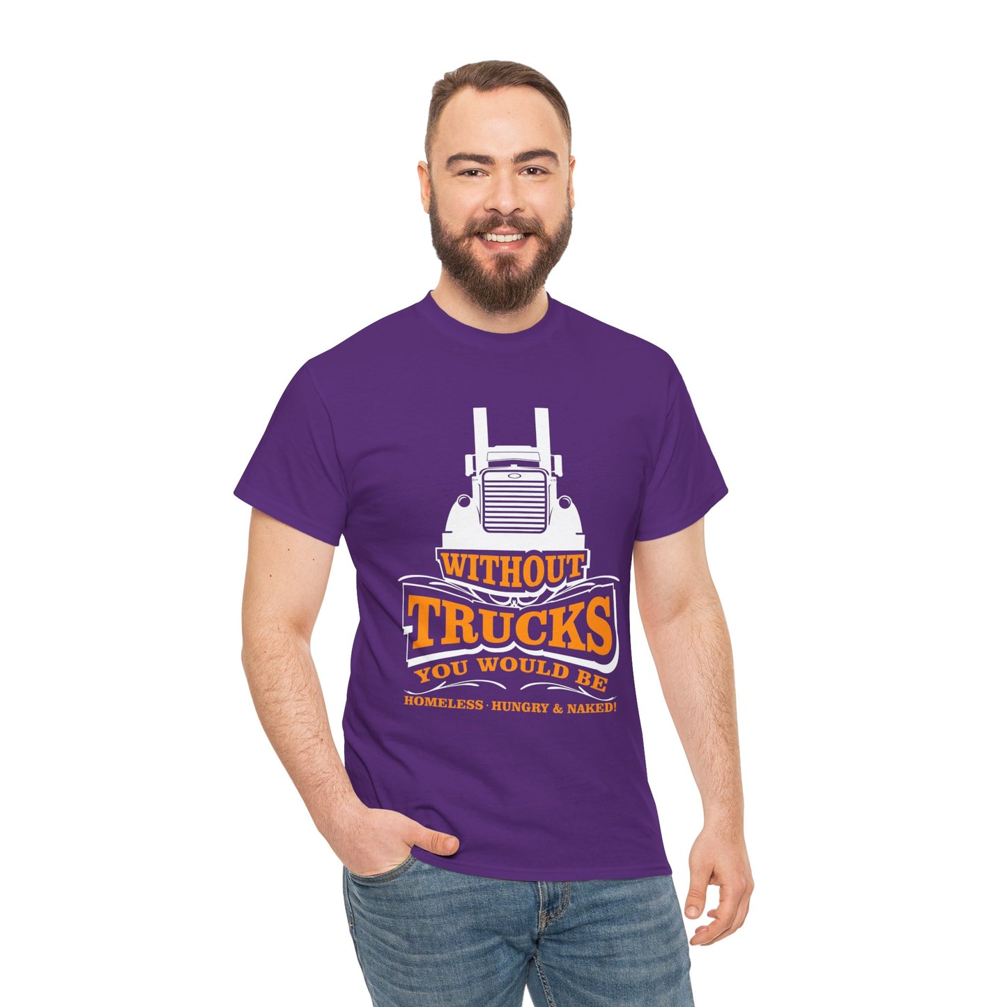 Edgy Trucker Style: Without Trucks You’d Be... Heavy Cotton Shirt