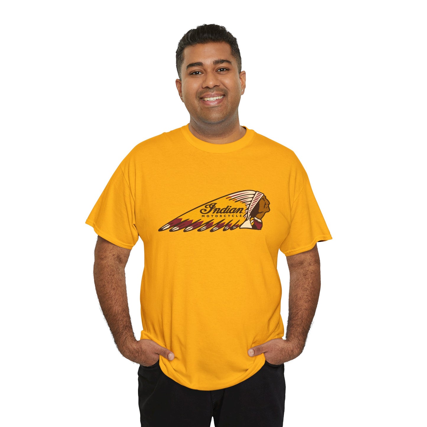 Indian Motorcycles Classic Tee - Gildan® 5000 Heavy Cotton™, Iconic Design, Perfect for Every Biker
