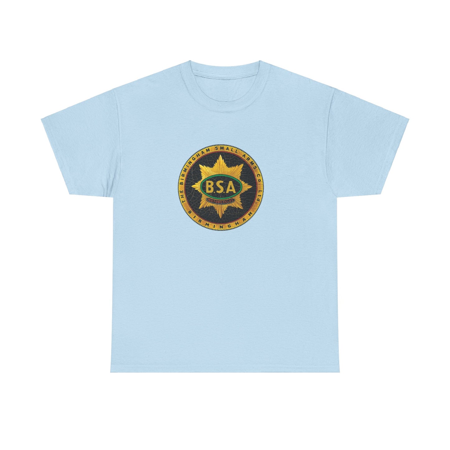 Vintage BSA Logo Tee - Gildan® 5000 Heavy Cotton™, Perfect for Bikers & Motorcycle Enthusiasts