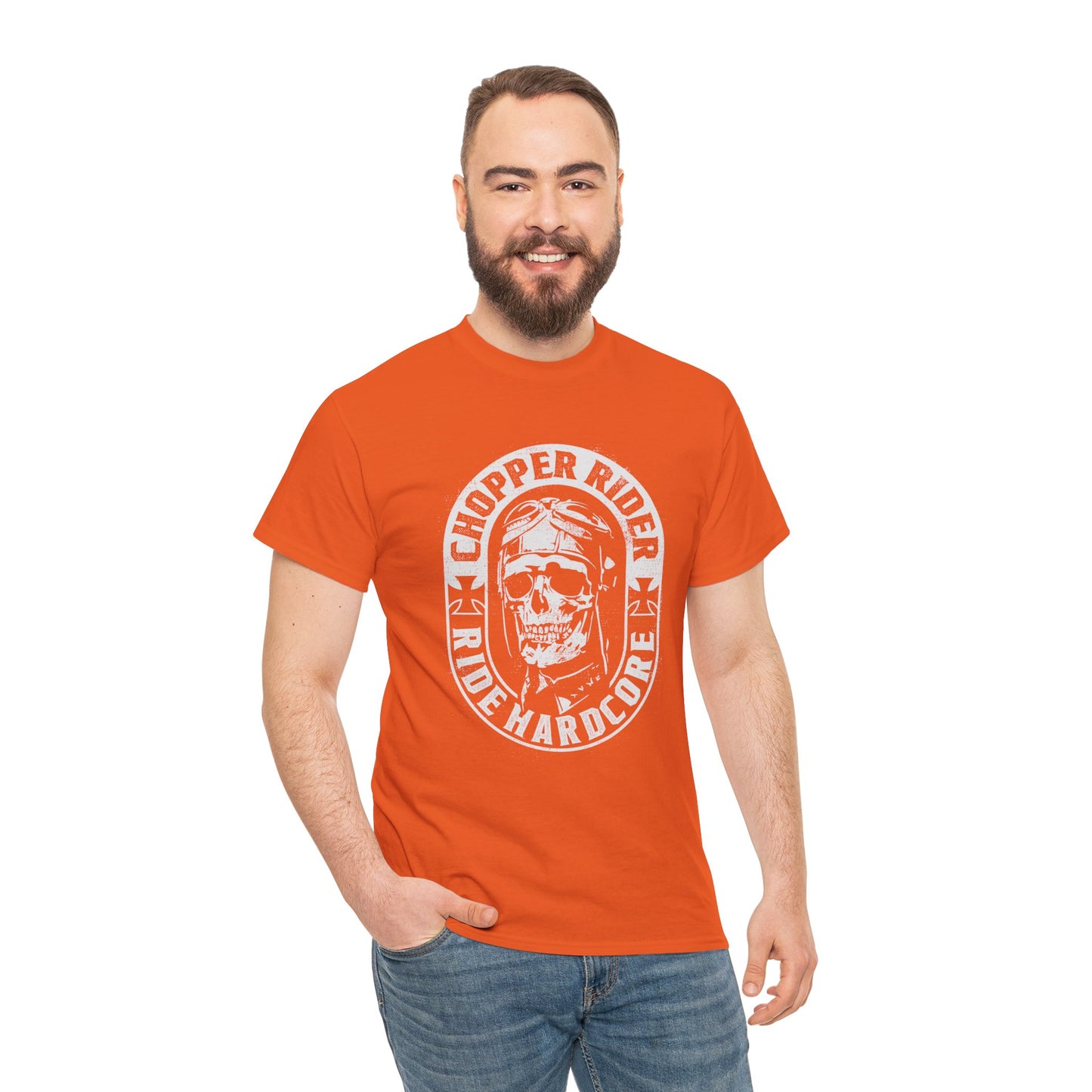 Chopper Rider Motorcycle Tee - Gildan® 5000 Heavy Cotton™, Durable Comfort for Every Ride