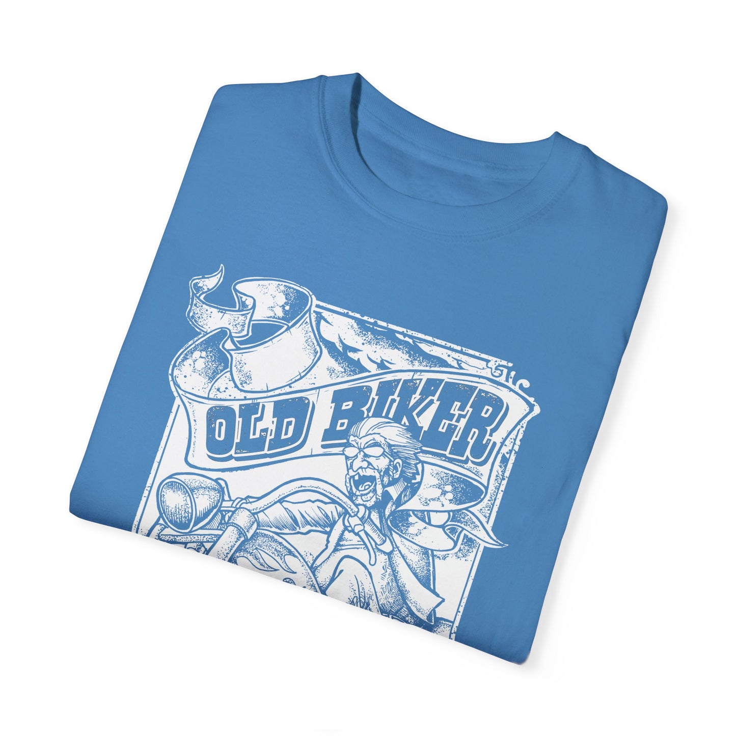 Old Biker, Loud & Fast T-Shirt - Classic Fit with Rib Collar, Gildan® 5000 Quality