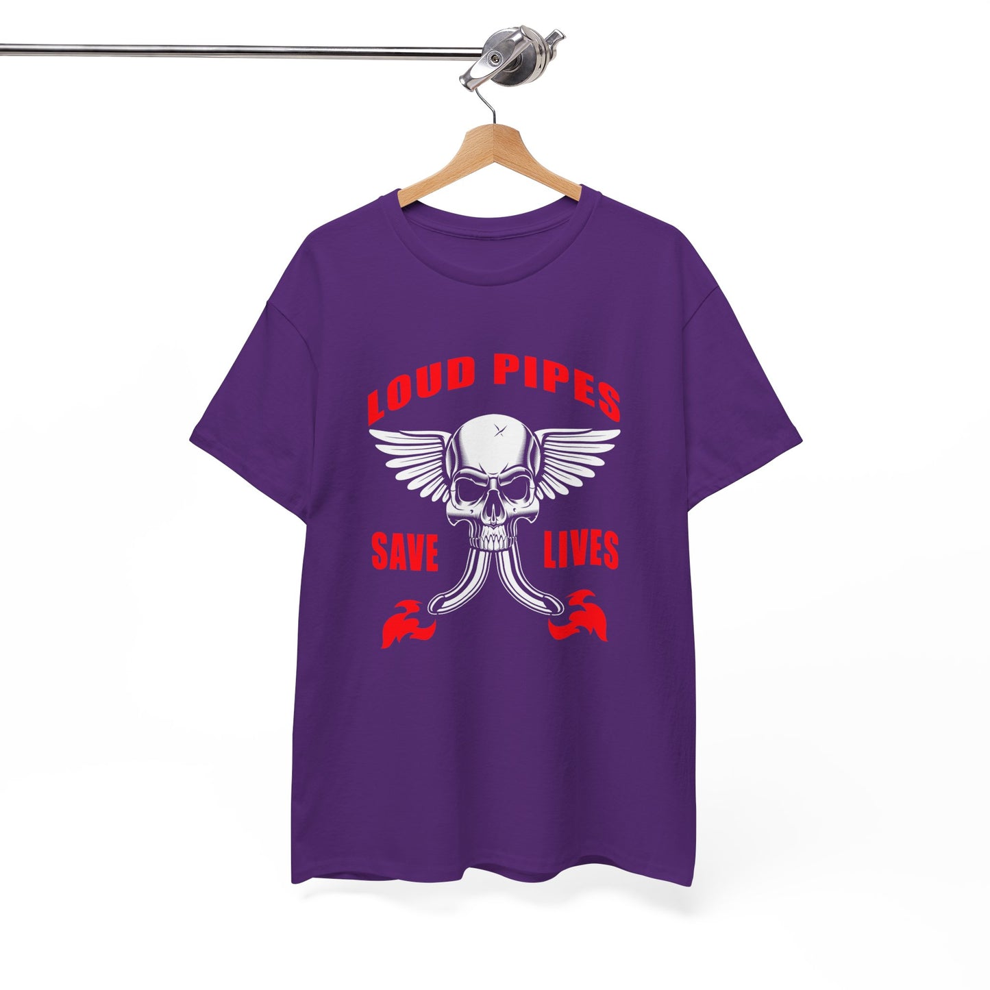 Loud Pipes Save Lives Graphic Tee - Gildan® 5000 Heavy Cotton™, Classic Fit for Passionate Riders