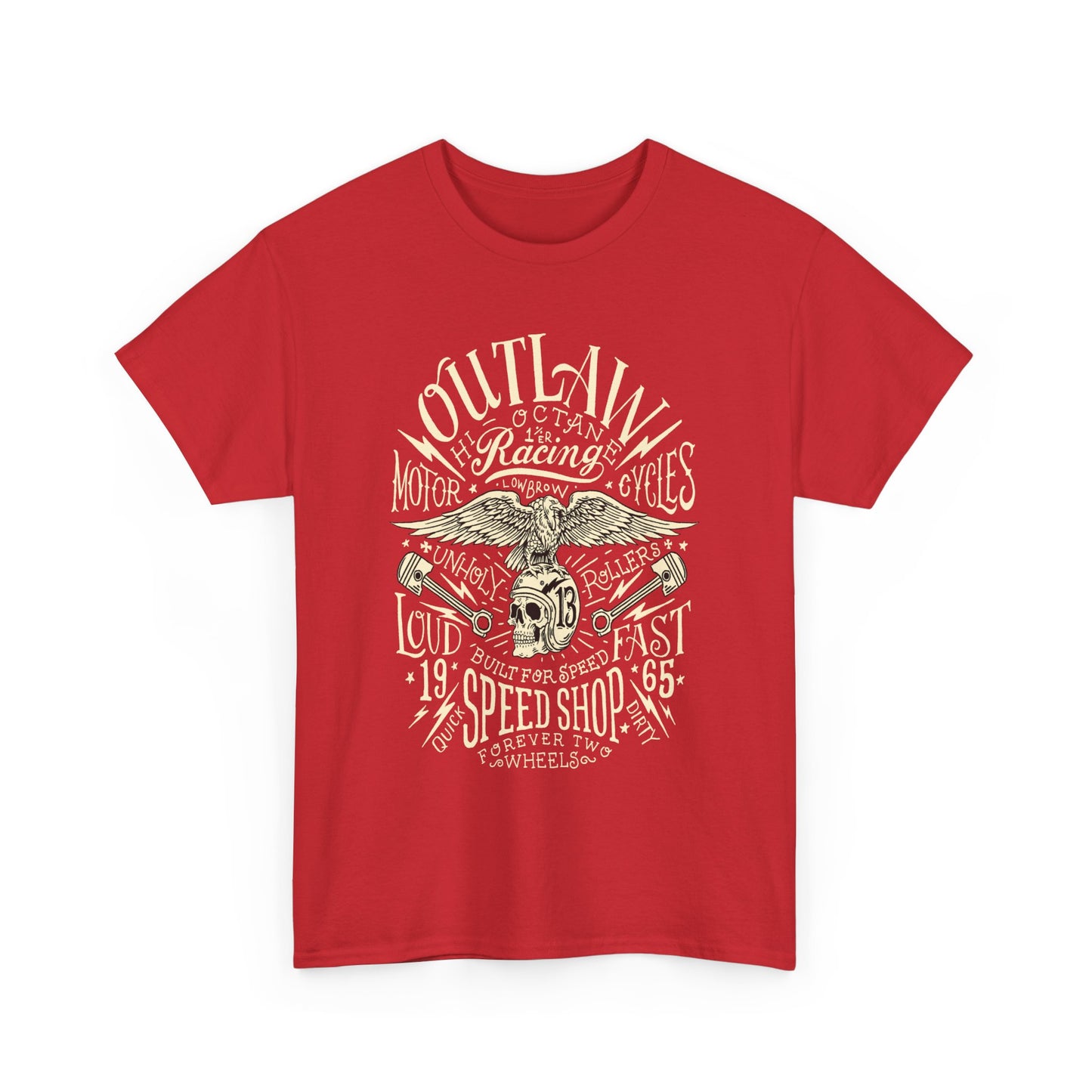 Outlaw Speedshop Biker Tee | Gildan® 5000 Heavy Cotton™ - Bold Design, Durable & Comfortable for Riders
