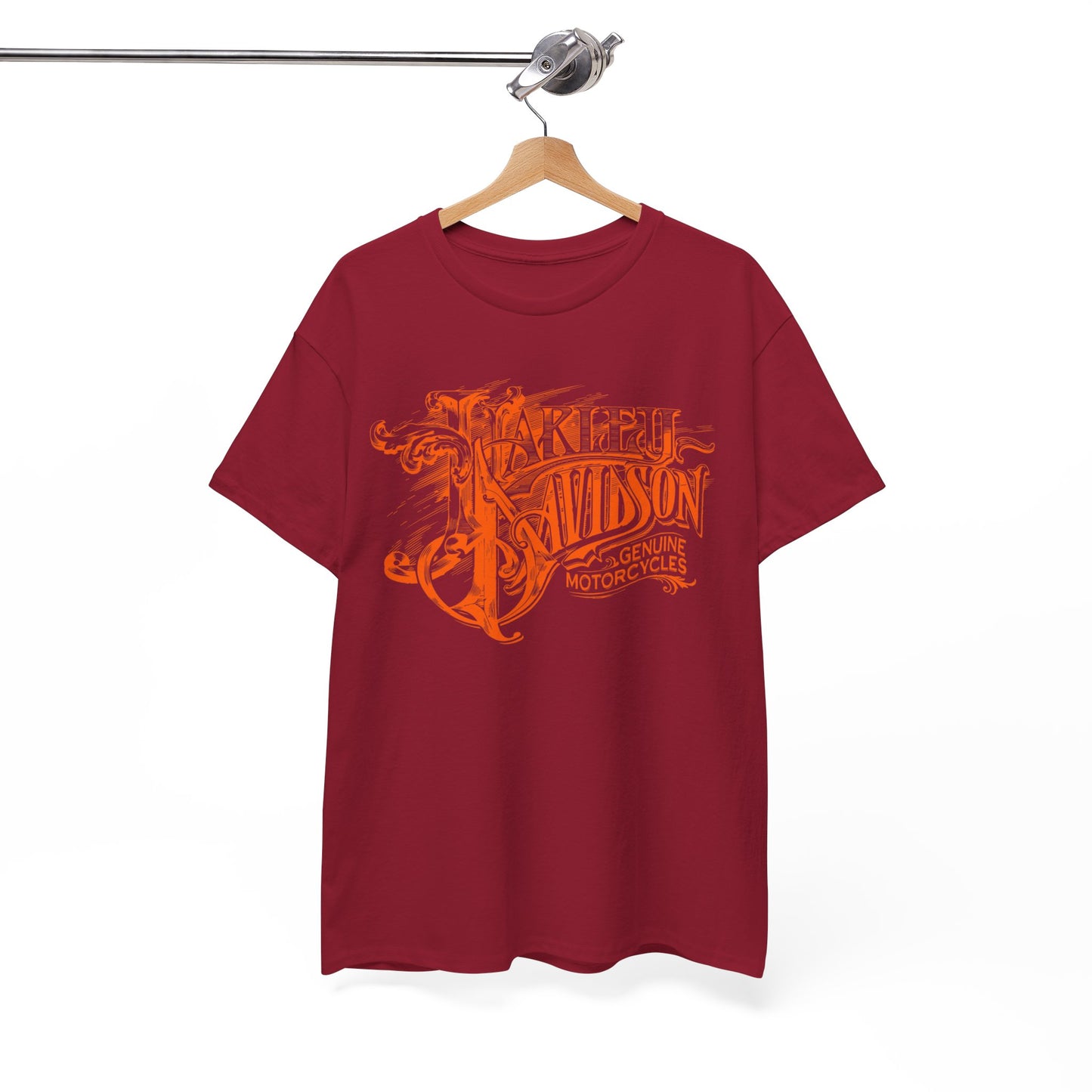 Harley Davidson Text Tee - Gildan® 5000 Heavy Cotton™, Sleek and Stylish Design, Edgy & Comfortable Streetwear