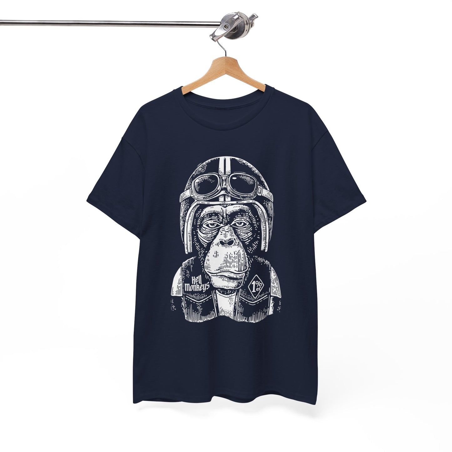 Ride Wild: Hell's Monkey Ape Biker T-Shirt - Gildan® 5000 Heavy Cotton™, Rugged Style for True Bikers