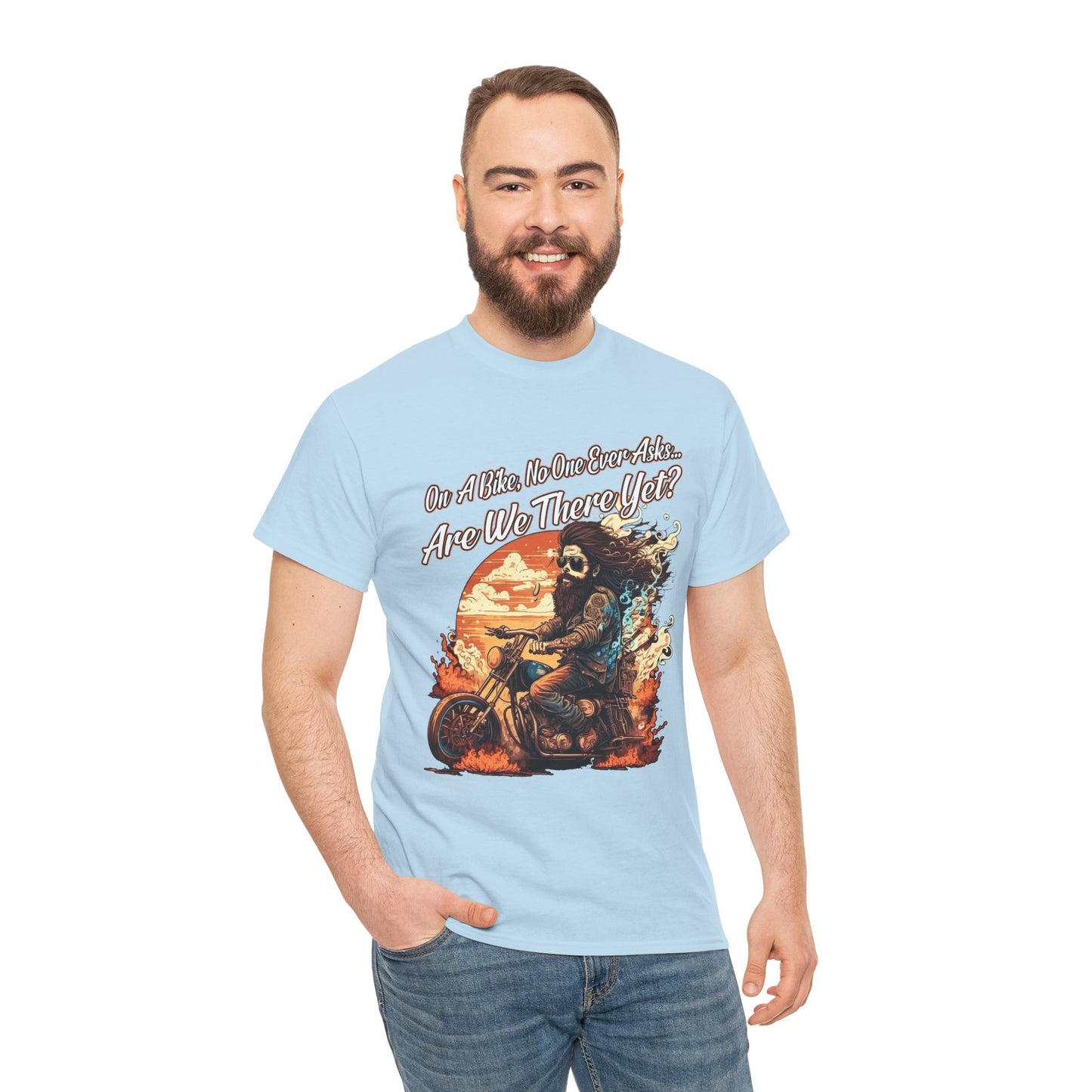 Heavy Cotton 'Are We There Yet?' Biker Tee - Classic Style for Road Warriors