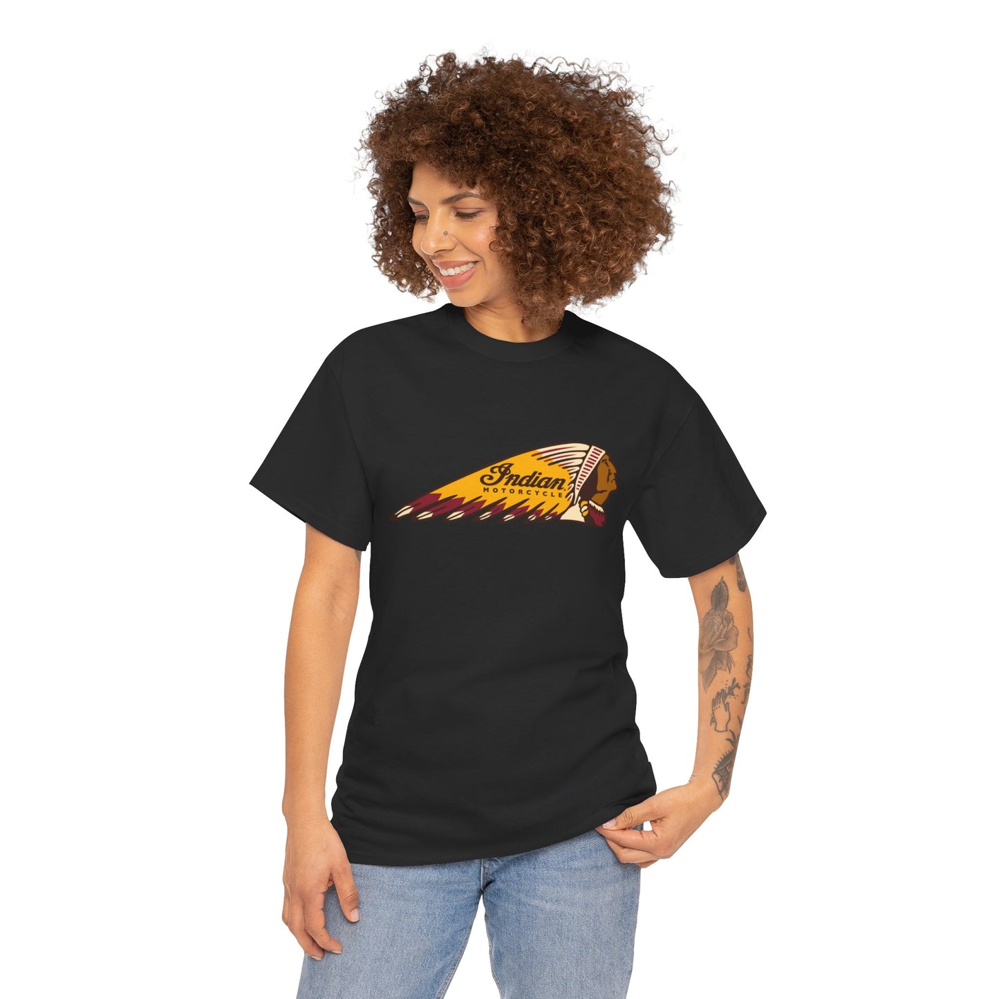 Indian Motorcycles Classic Tee - Gildan® 5000 Heavy Cotton™, Iconic Design, Perfect for Every Biker