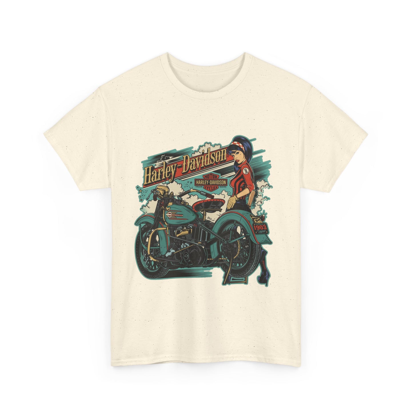 Harley-Davidson 1903 Retro T-Shirt - Gildan® 5000 Heavy Cotton™, Timeless Style, Built for Riders