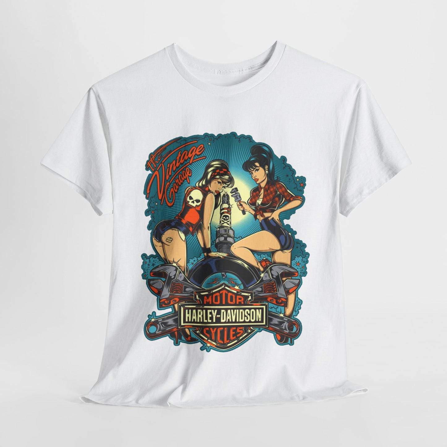 Harley Davidson T-Shirt | Gildan® 5000 Heavy Cotton™, Classic Fit, Timeless Biker Style