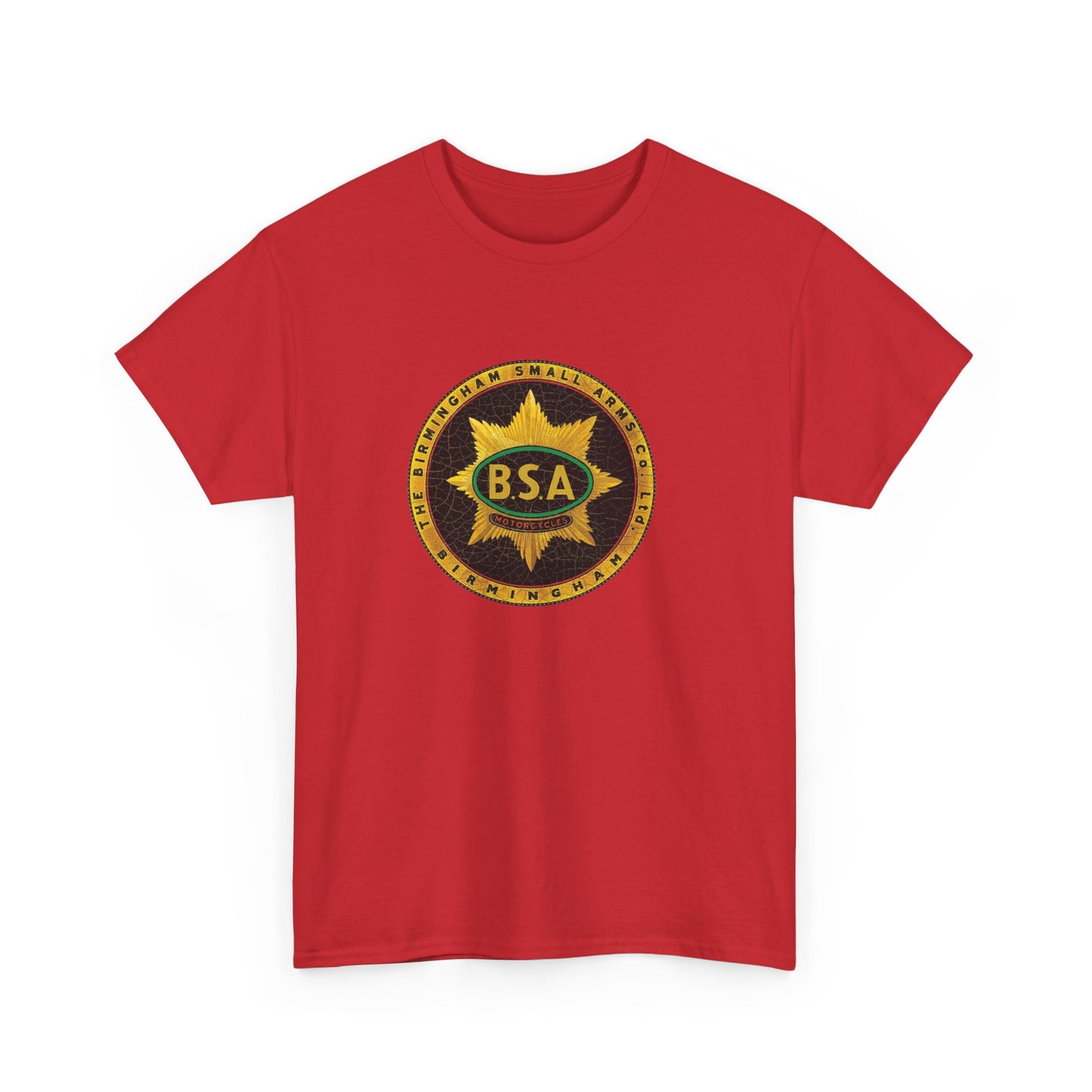Vintage BSA Logo Tee - Gildan® 5000 Heavy Cotton™, Perfect for Bikers & Motorcycle Enthusiasts