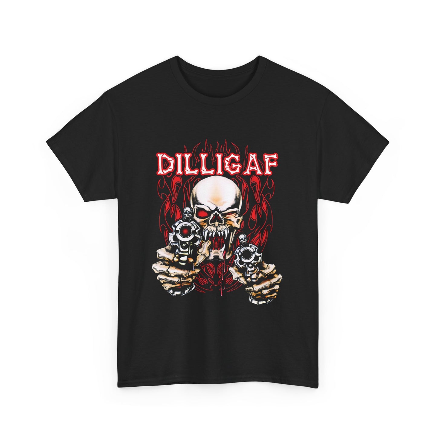 Edgy and Bold: DILLIGAF T-Shirt - Gildan® 5000 Heavy Cotton™, Built for Bikers