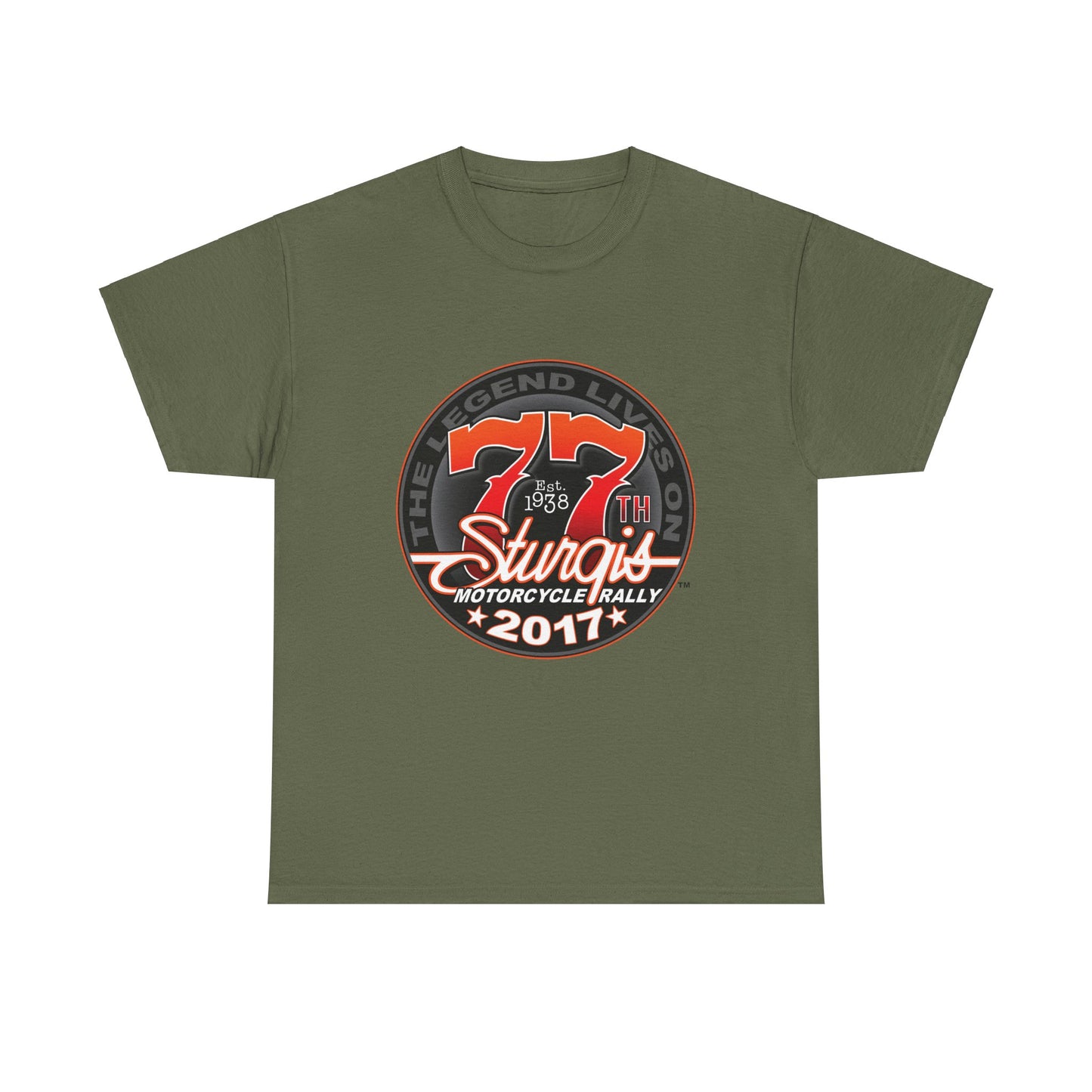 Classic Sturgis 77 2017 Biker Tee - Gildan® 5000 Heavy Cotton™, Edgy Design & Comfort