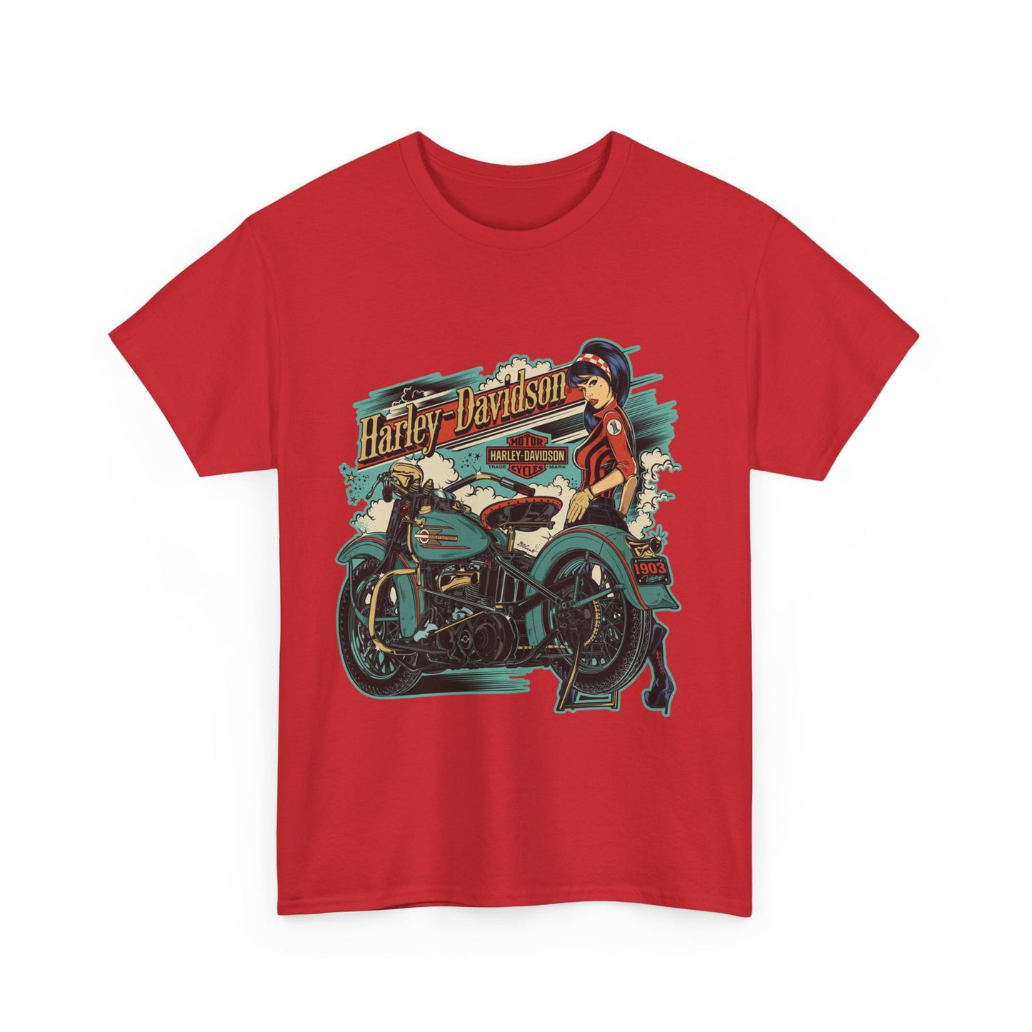 Harley-Davidson 1903 Retro T-Shirt - Gildan® 5000 Heavy Cotton™, Timeless Style, Built for Riders