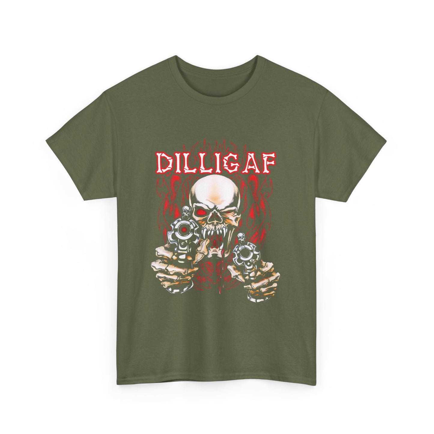Edgy and Bold: DILLIGAF T-Shirt - Gildan® 5000 Heavy Cotton™, Built for Bikers