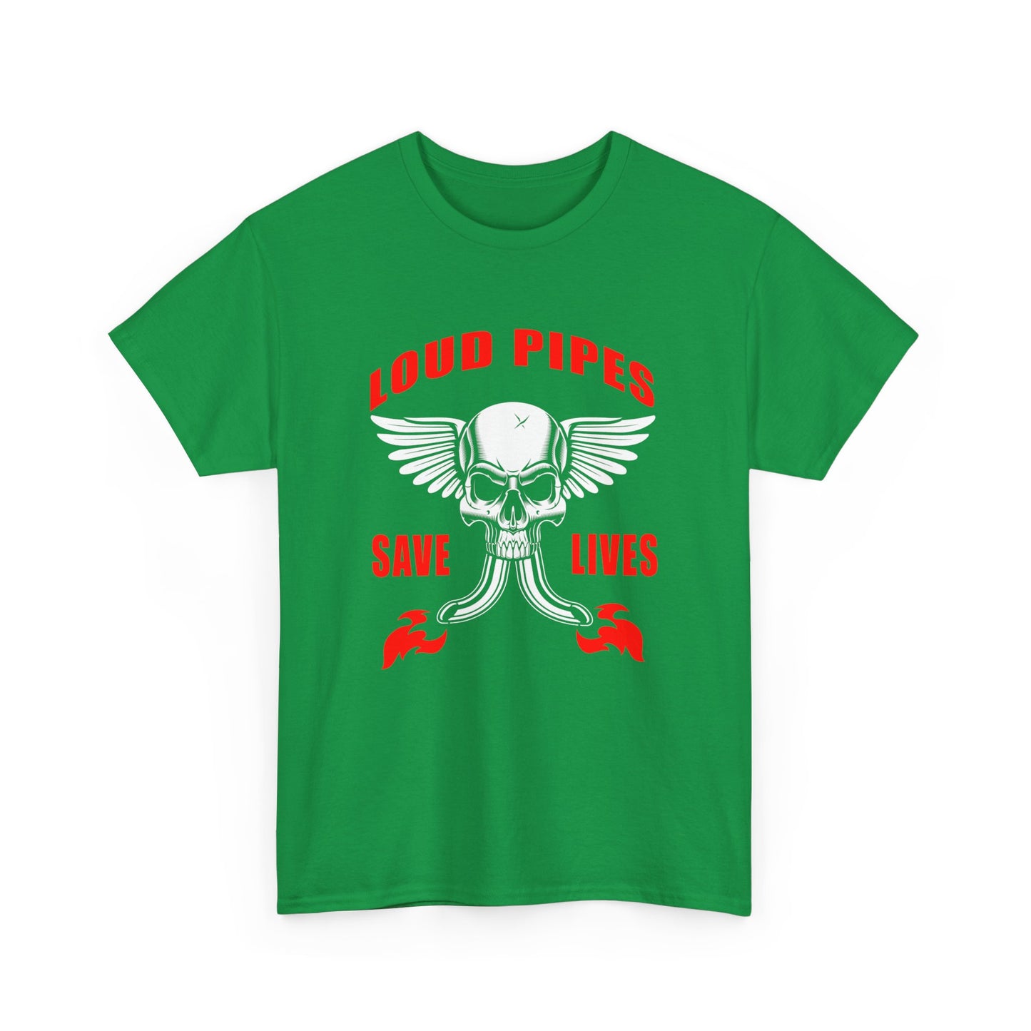 Loud Pipes Save Lives Graphic Tee - Gildan® 5000 Heavy Cotton™, Classic Fit for Passionate Riders