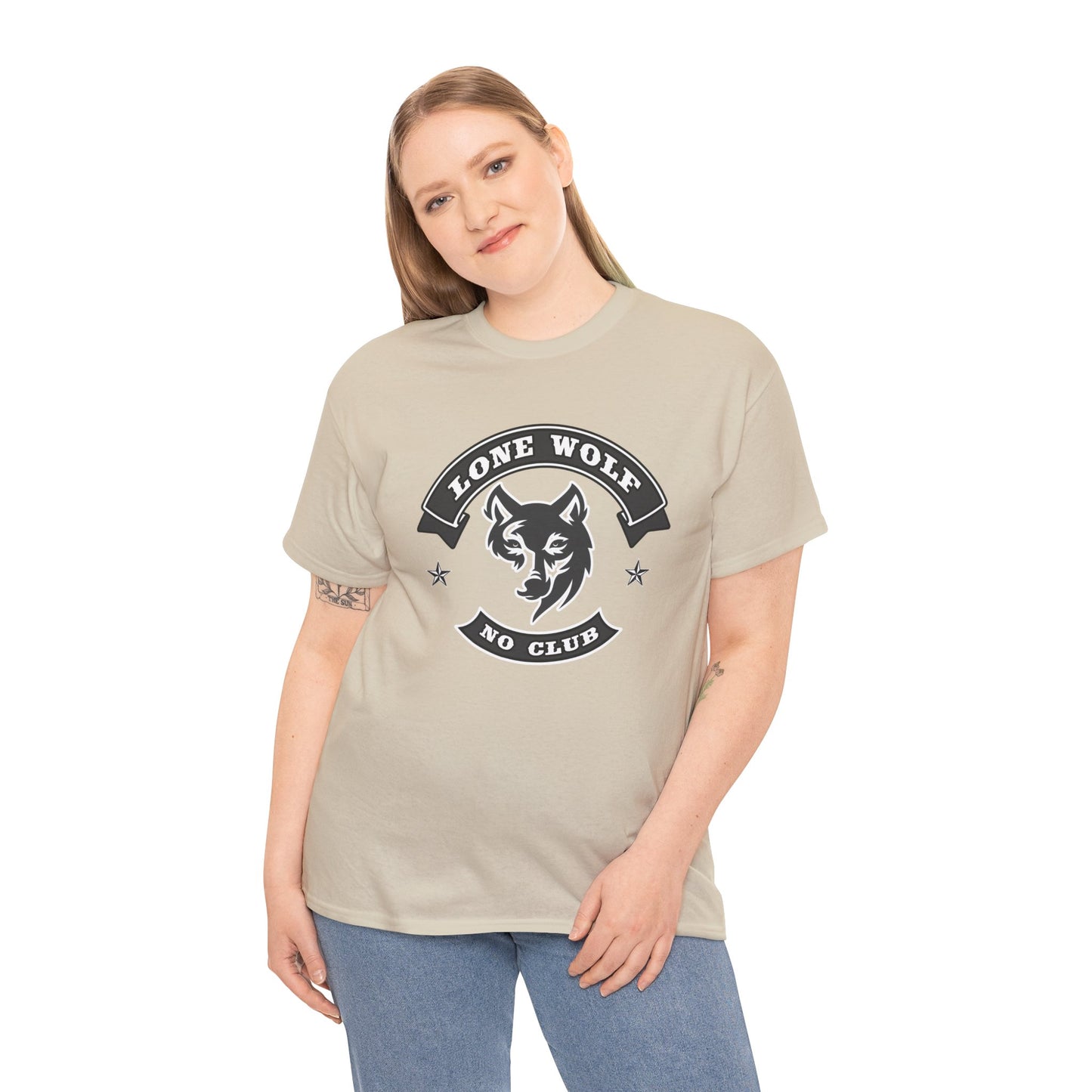 Lone Wolf Tee Shirt - Gildan® 5000 Heavy Cotton™, Classic Fit for the Independent Rider