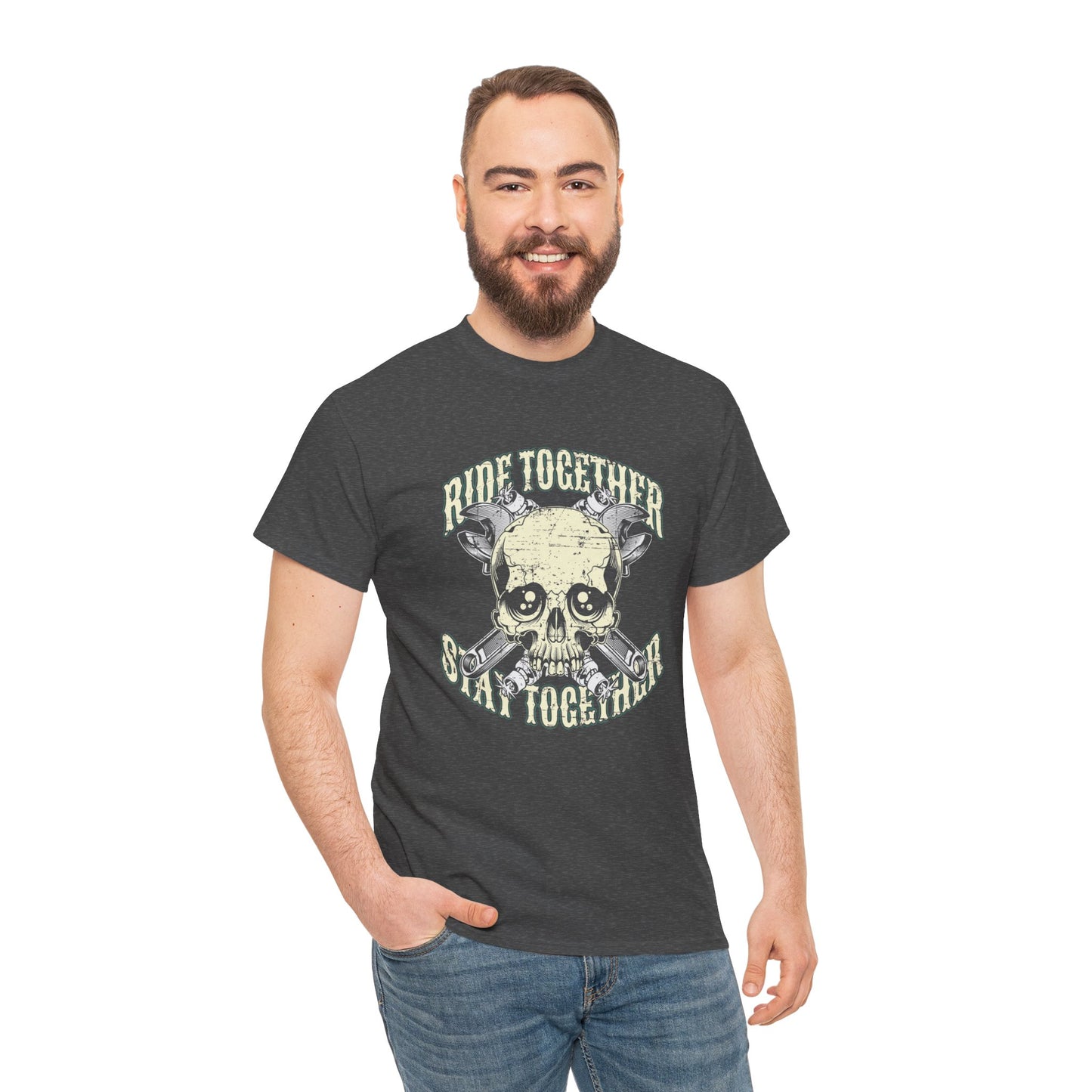 Ride Together, Stay Together T-Shirt | Gildan® 5000 Heavy Cotton™, Stylish and Classic Fit for True Bikers