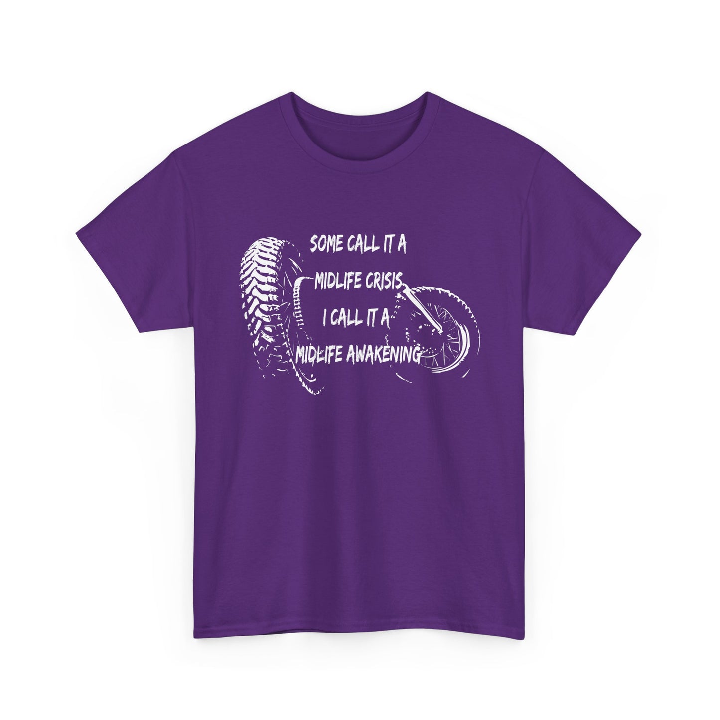 Midlife Crisis Motorcycle Slogan Tee - Gildan® 5000 Heavy Cotton™, For Edgy, Fearless Riders