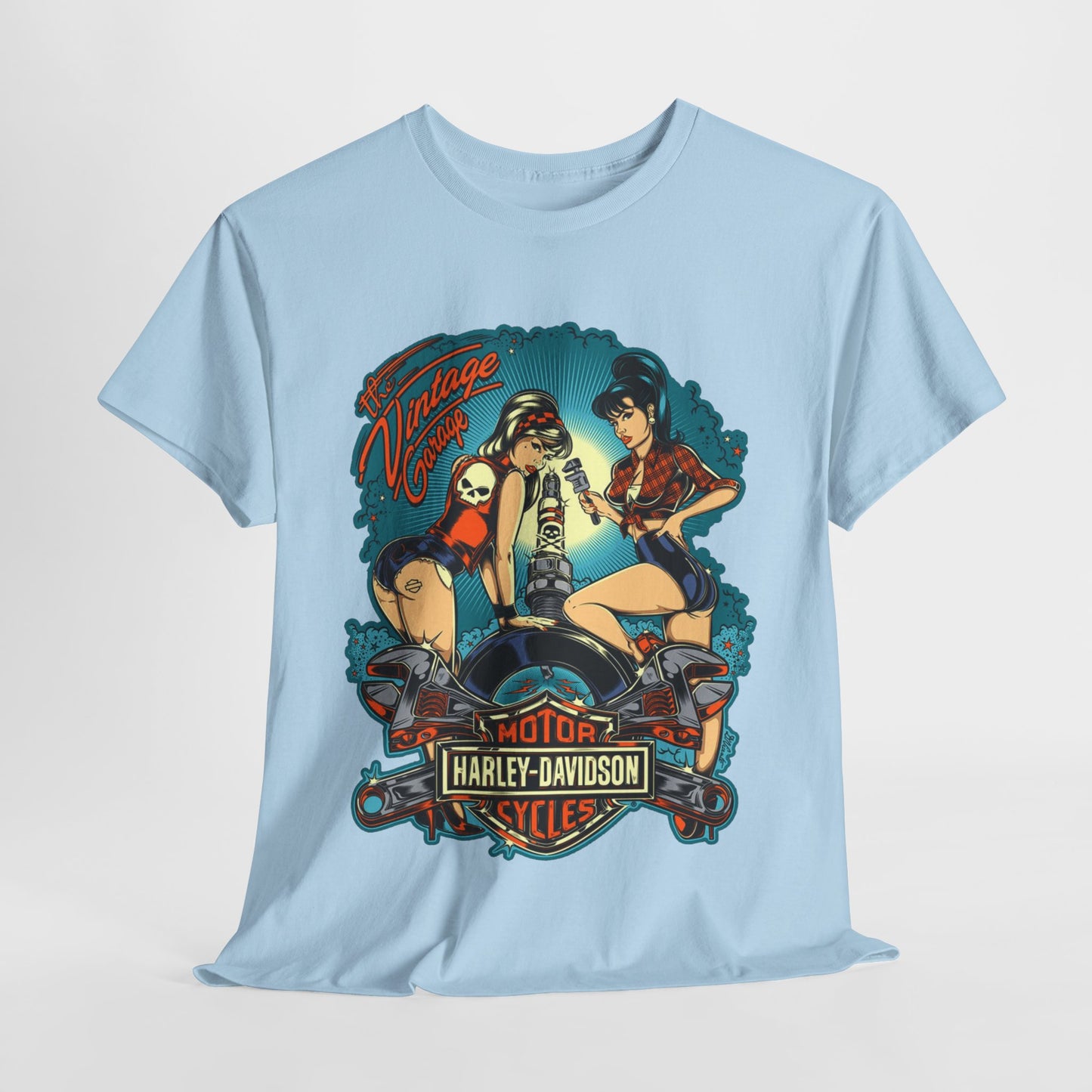 Harley Davidson T-Shirt | Gildan® 5000 Heavy Cotton™, Classic Fit, Timeless Biker Style