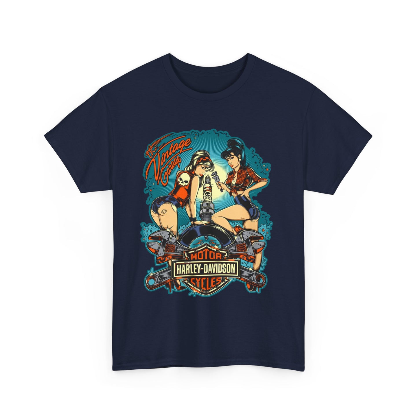 Harley Davidson T-Shirt | Gildan® 5000 Heavy Cotton™, Classic Fit, Timeless Biker Style