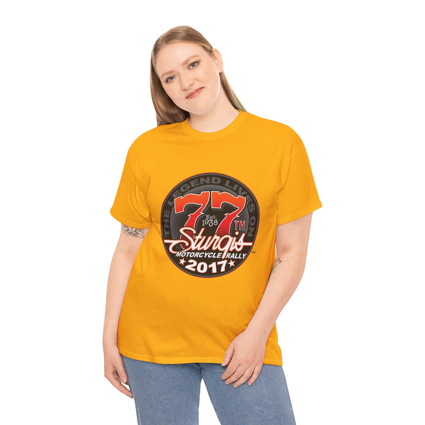 Classic Sturgis 77 2017 Biker Tee - Gildan® 5000 Heavy Cotton™, Edgy Design & Comfort