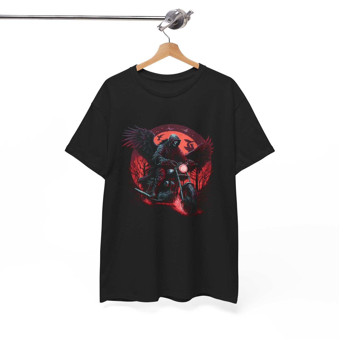 Grim Reaper Biker T-Shirt: Classic Fit & Midweight Comfort
