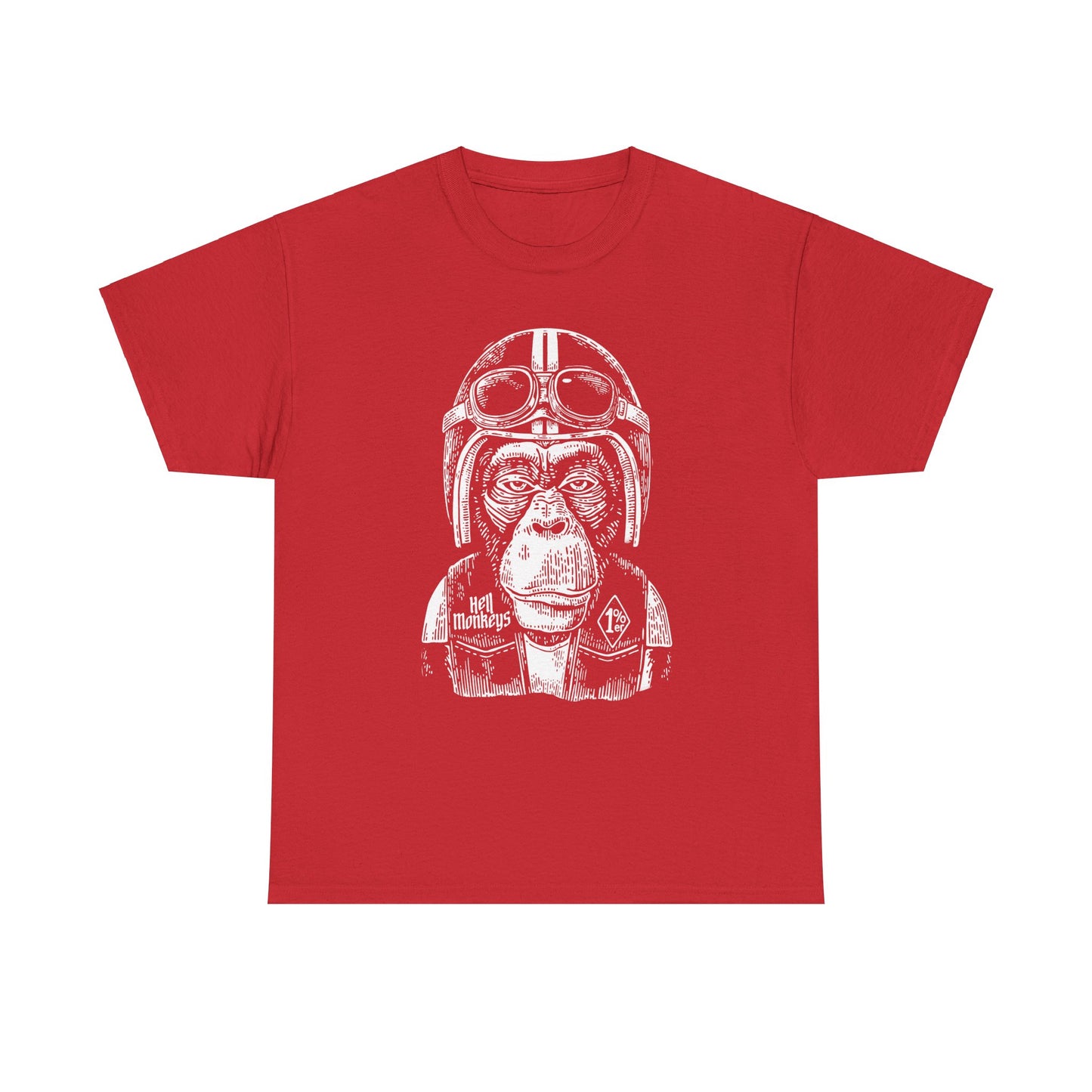 Ride Wild: Hell's Monkey Ape Biker T-Shirt - Gildan® 5000 Heavy Cotton™, Rugged Style for True Bikers