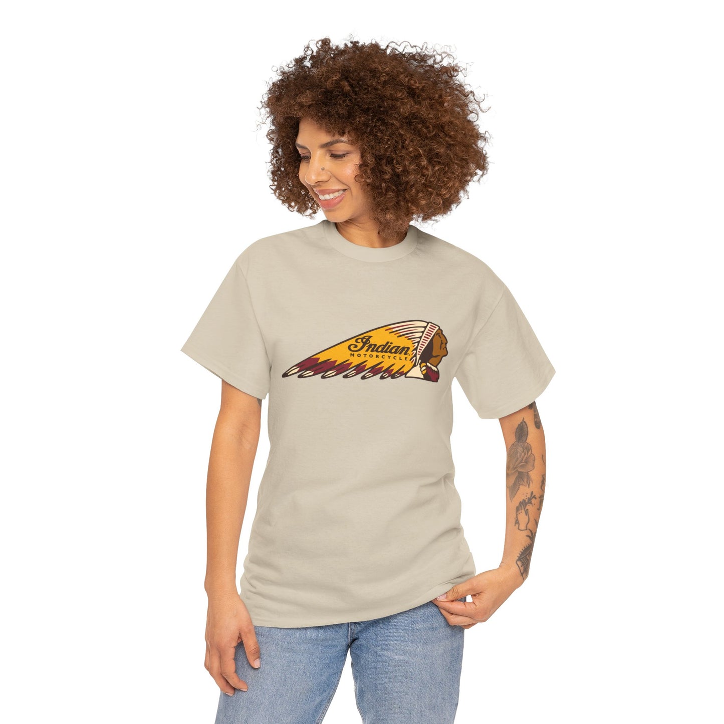Indian Motorcycles Classic Tee - Gildan® 5000 Heavy Cotton™, Iconic Design, Perfect for Every Biker