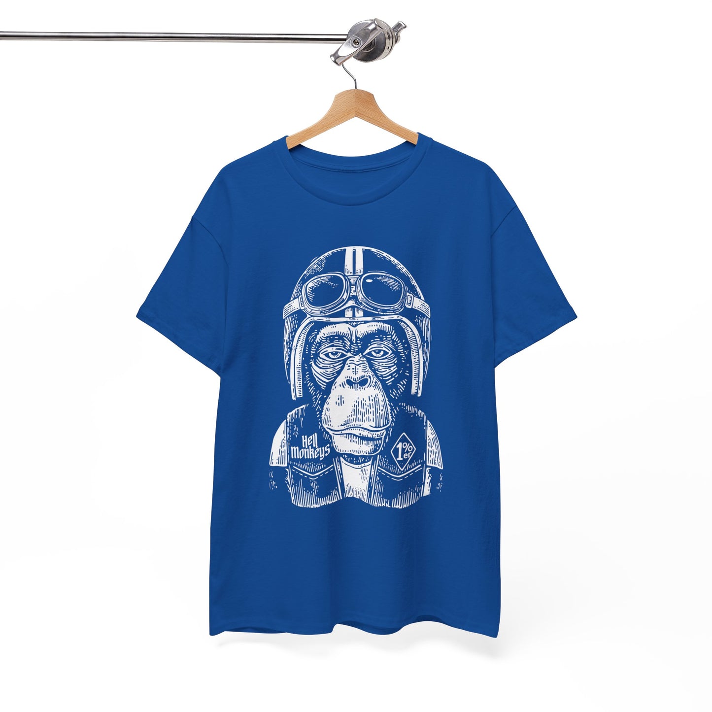 Ride Wild: Hell's Monkey Ape Biker T-Shirt - Gildan® 5000 Heavy Cotton™, Rugged Style for True Bikers
