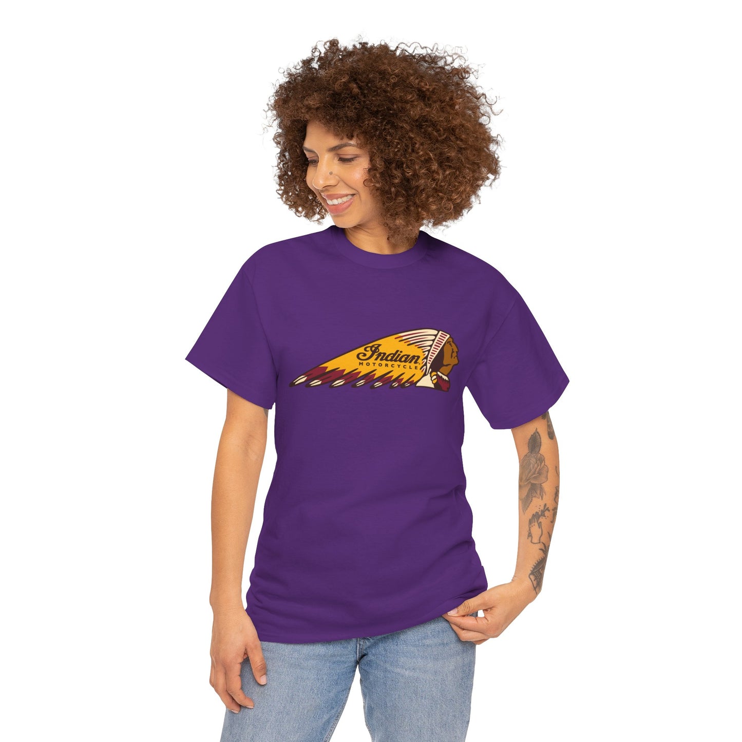 Indian Motorcycles Classic Tee - Gildan® 5000 Heavy Cotton™, Iconic Design, Perfect for Every Biker