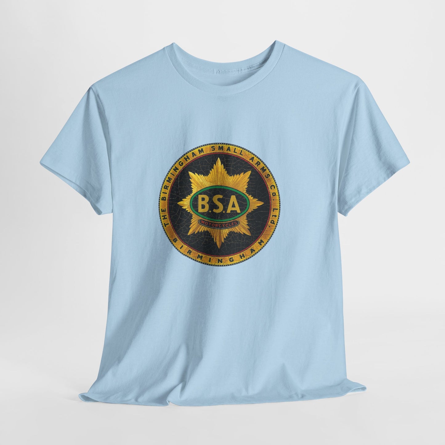 Vintage BSA Logo Tee - Gildan® 5000 Heavy Cotton™, Perfect for Bikers & Motorcycle Enthusiasts