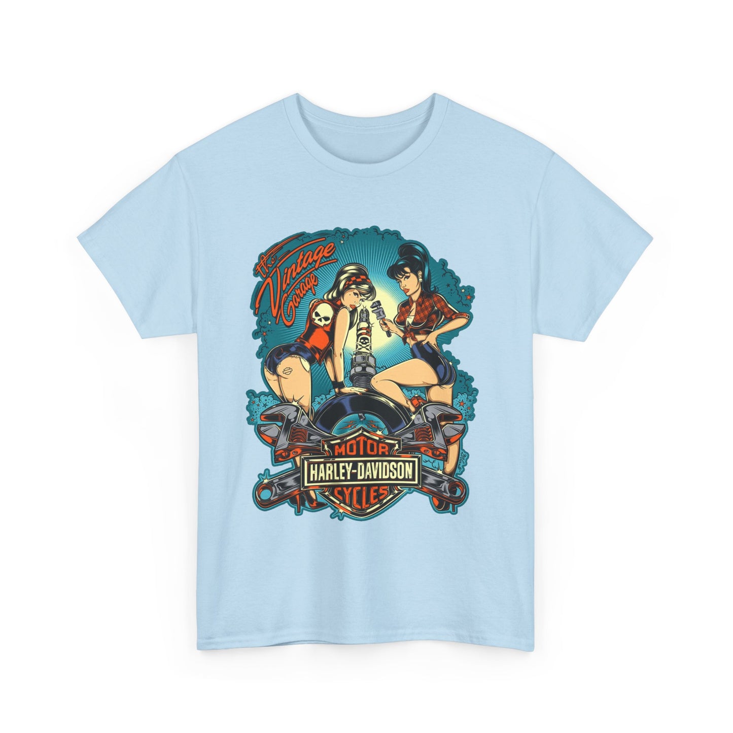Harley Davidson T-Shirt | Gildan® 5000 Heavy Cotton™, Classic Fit, Timeless Biker Style