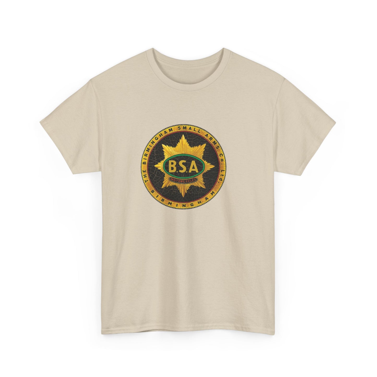 Vintage BSA Logo Tee - Gildan® 5000 Heavy Cotton™, Perfect for Bikers & Motorcycle Enthusiasts