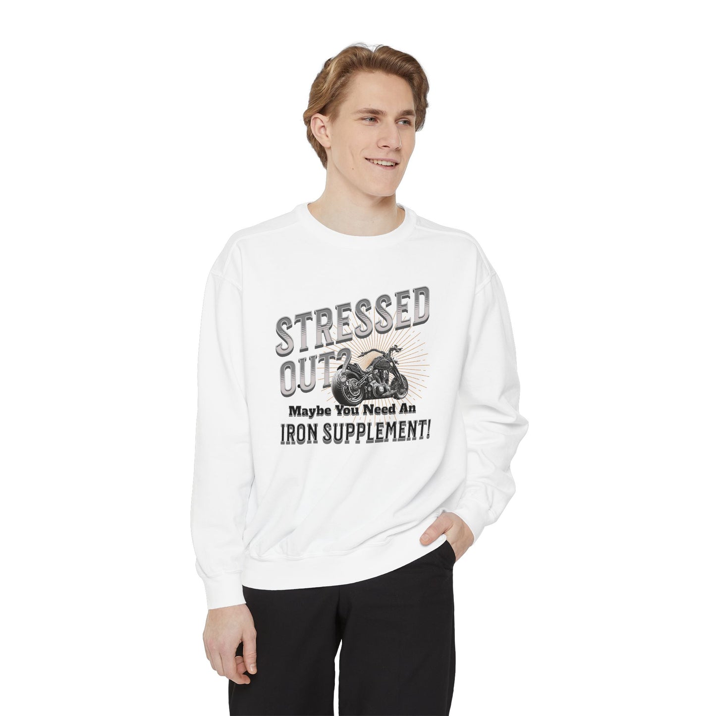 Funny Biker Slogan Sweatshirt - 'Stressed Out?' Perfect for Casual Rides