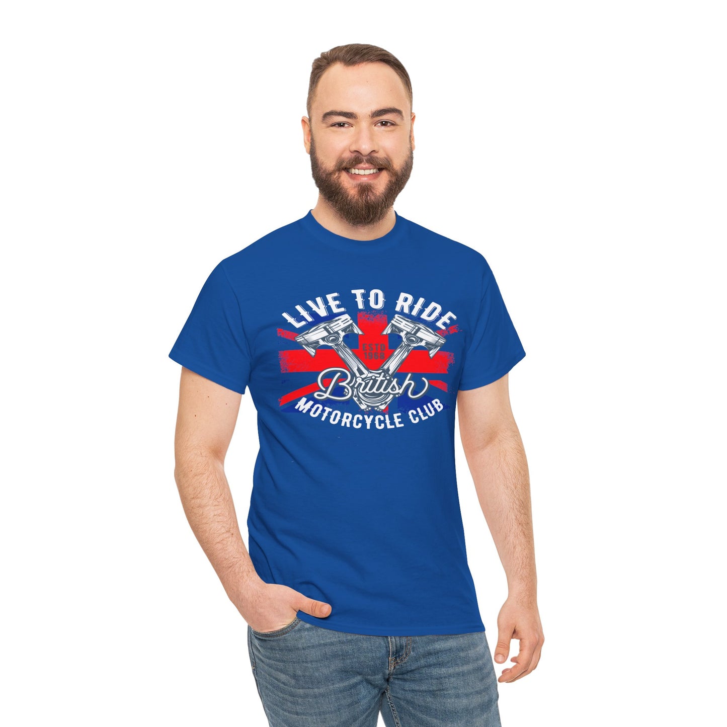 Live To Ride T-Shirt | Gildan® 5000 Heavy Cotton™ - Edgy Biker Style with Classic Fit